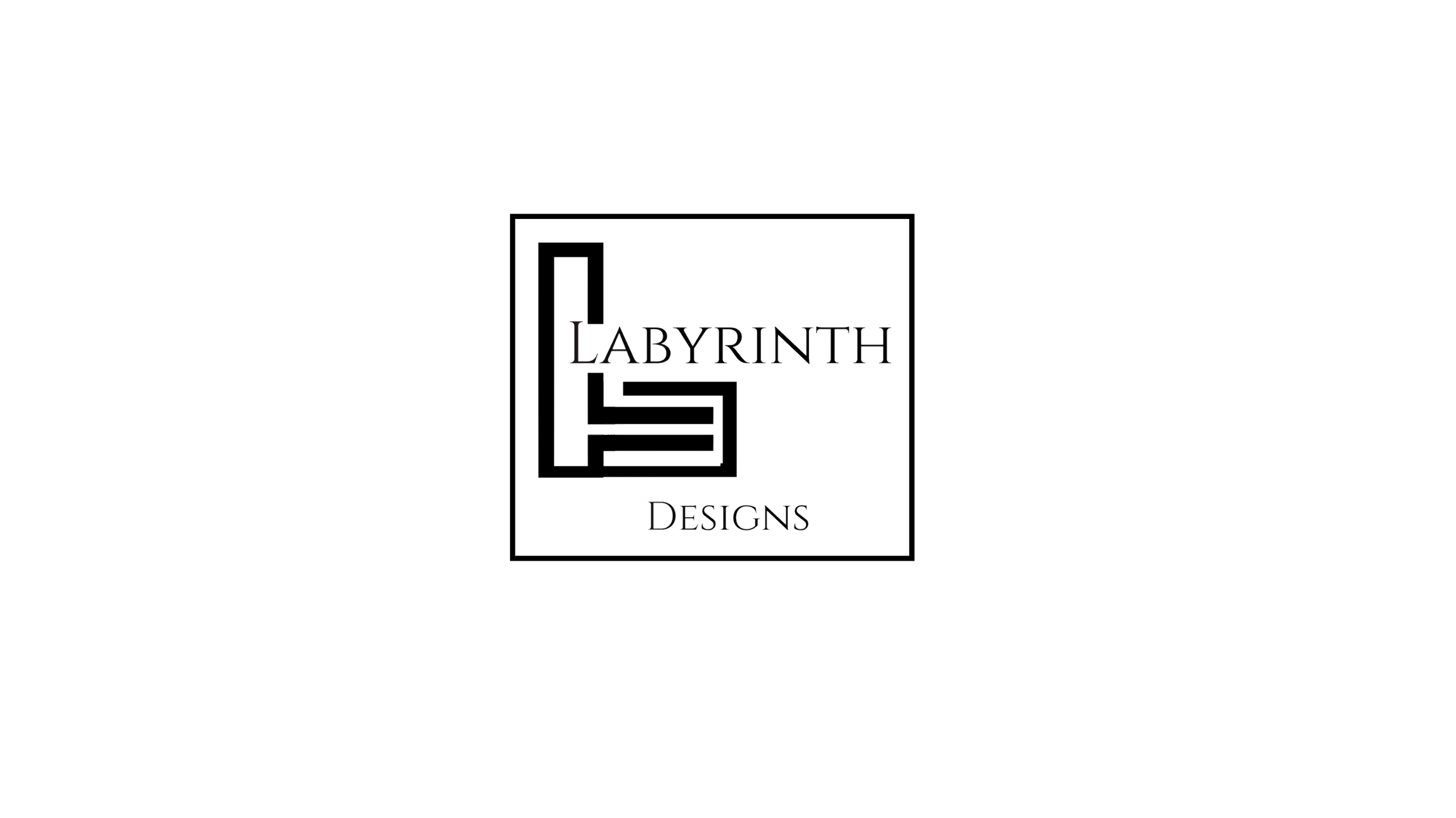 Black logo with the words 'Labyrinth Designs' and a maze-like design element.