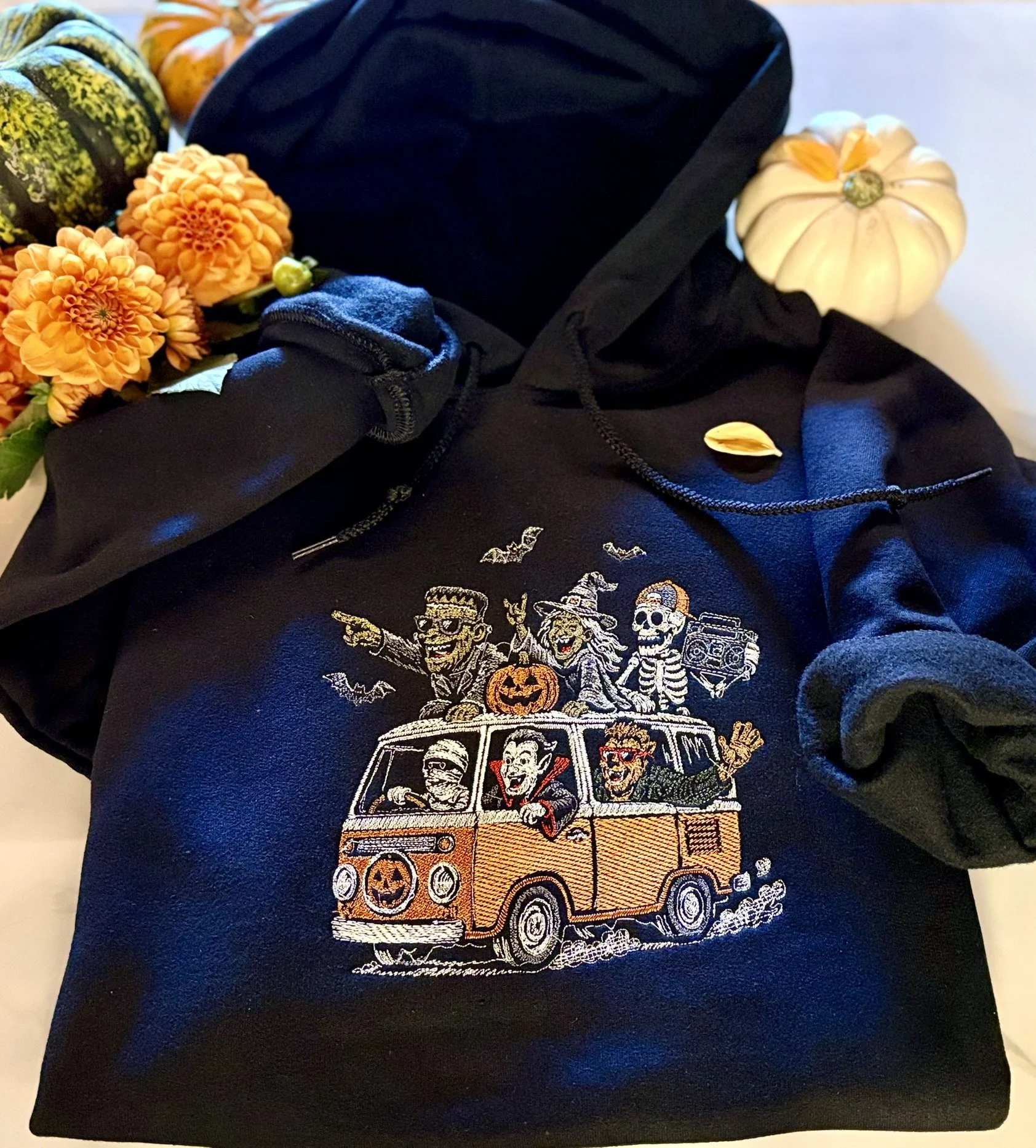 'The Boo Crew' Embroidered Halloween Hoodie