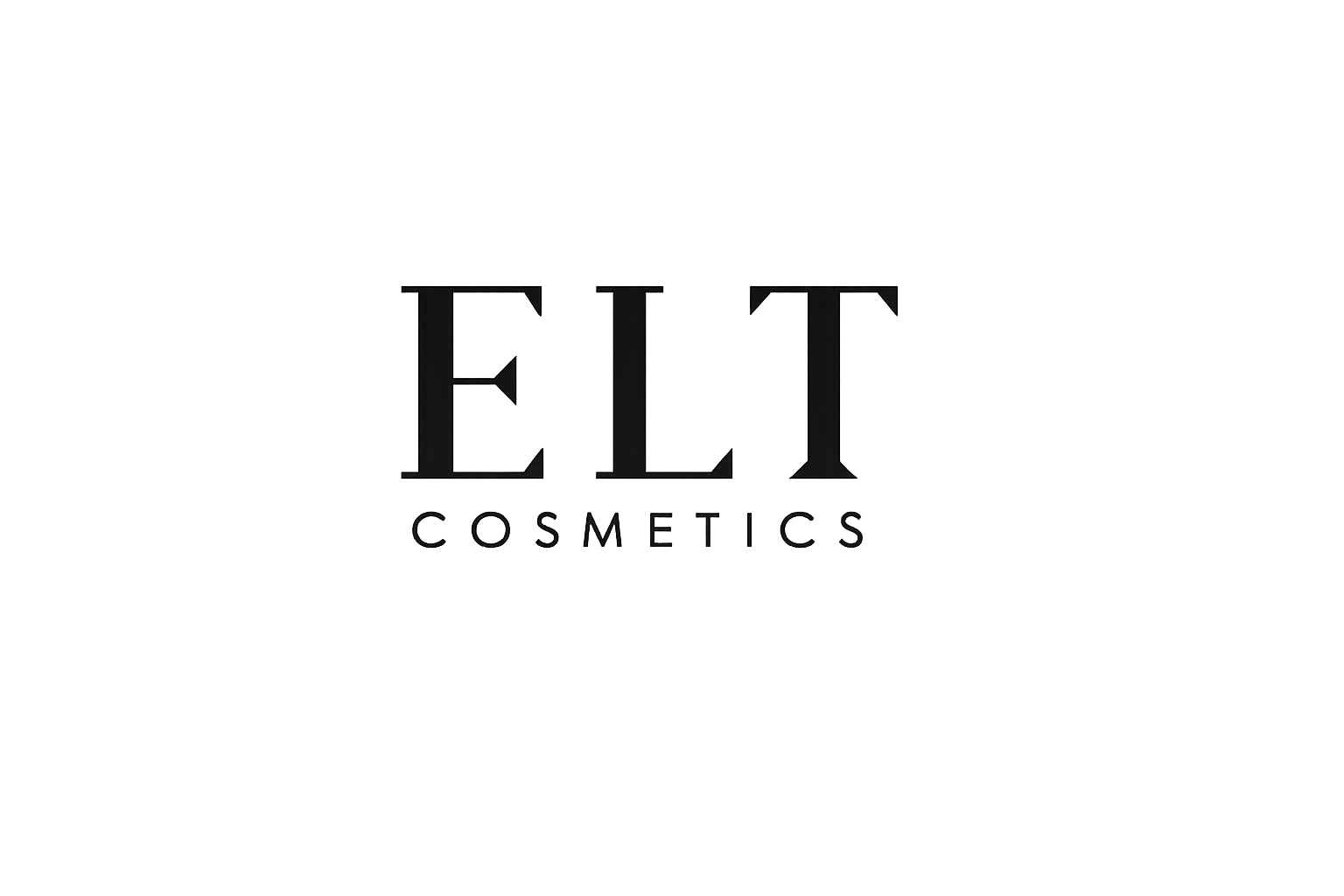 Black background with the text 'ELLE COSMETICS' in the center, with 'ELLE' in large uppercase letters and 'COSMETICS' in smaller uppercase letters underneath.