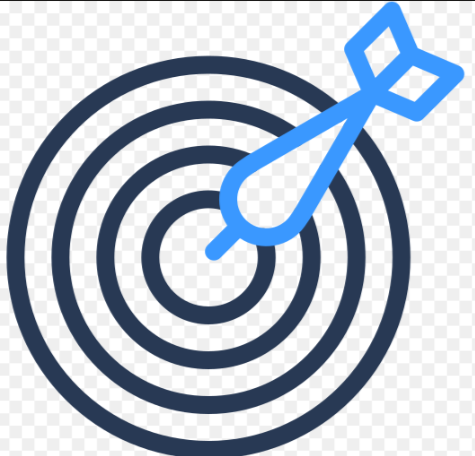 Icon of a dart hitting the center of a target.