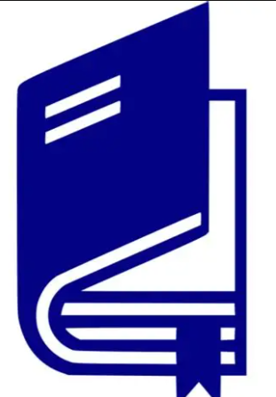 Blue icon of a closed book with a bookmark