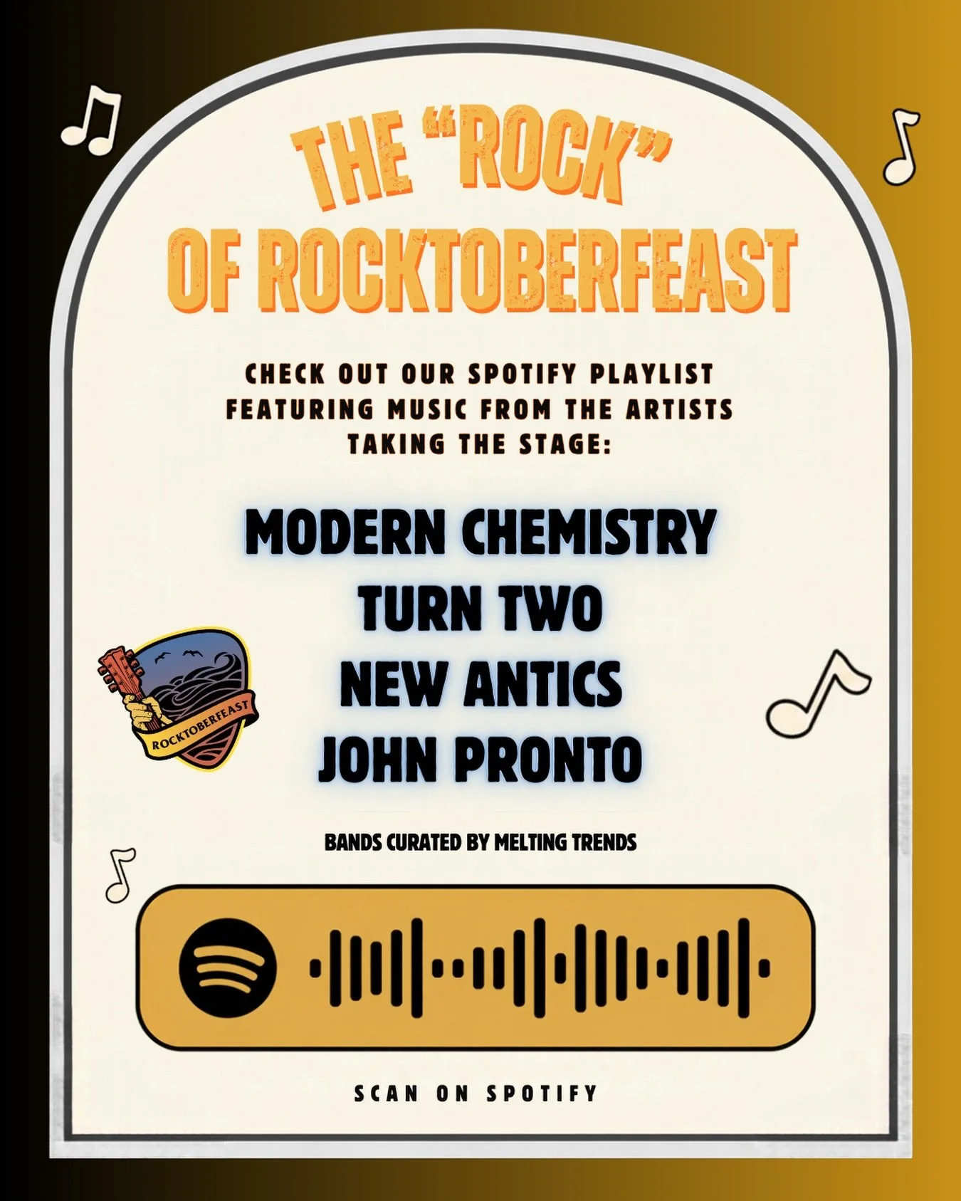 🎧 GET READY TO ROCK 🤘🏼⚡️

Get ready for ROCKTOBERFEAST by listening to our official @spotify playlist featuring music from the artists taking the stage (aka the &ldquo;ROCK&rdquo; of ROCKTOBERFEAST)!!

@modernchemistry
@turntwoband
@newanticsband

