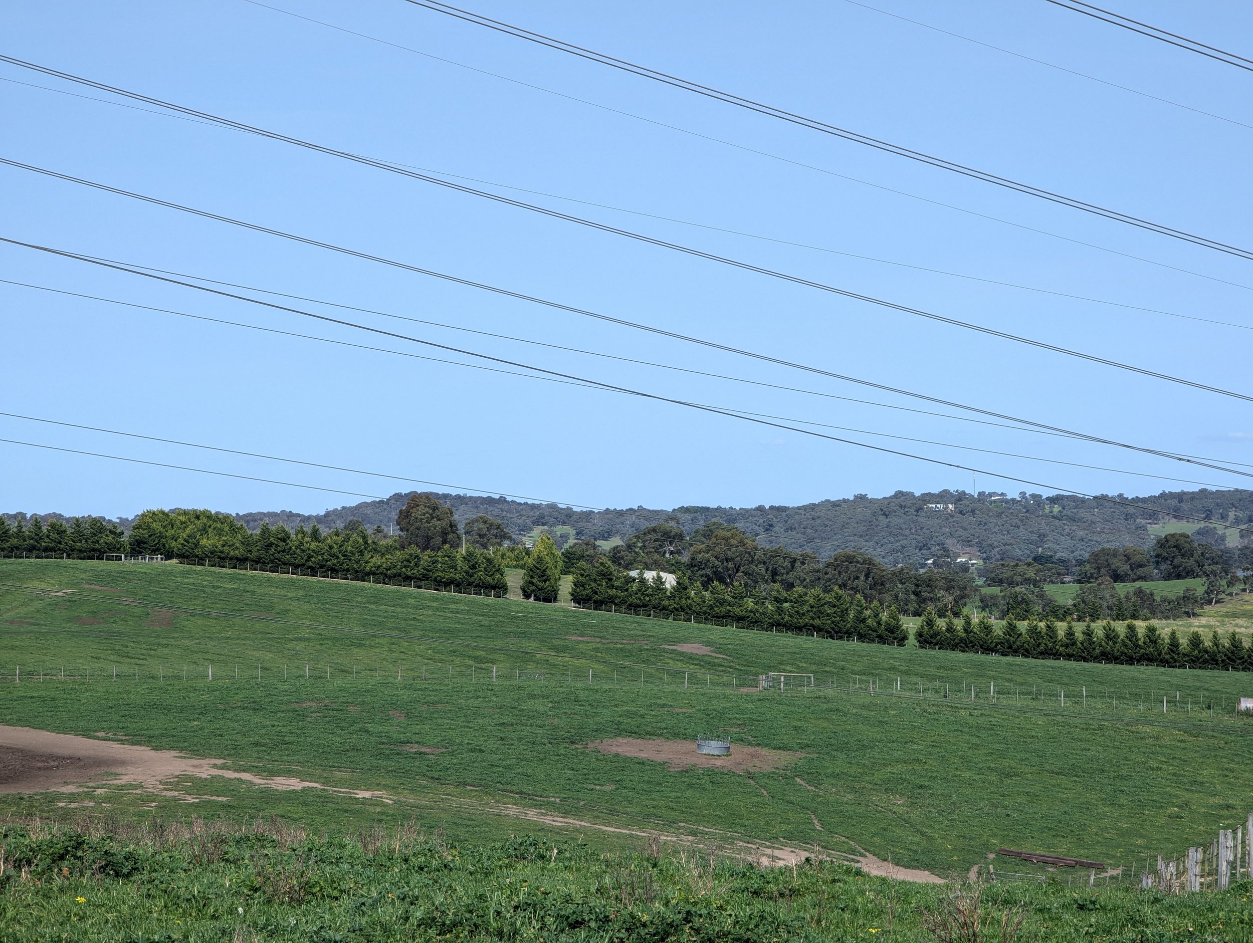 Site looking east with the existing transmission lines overhead