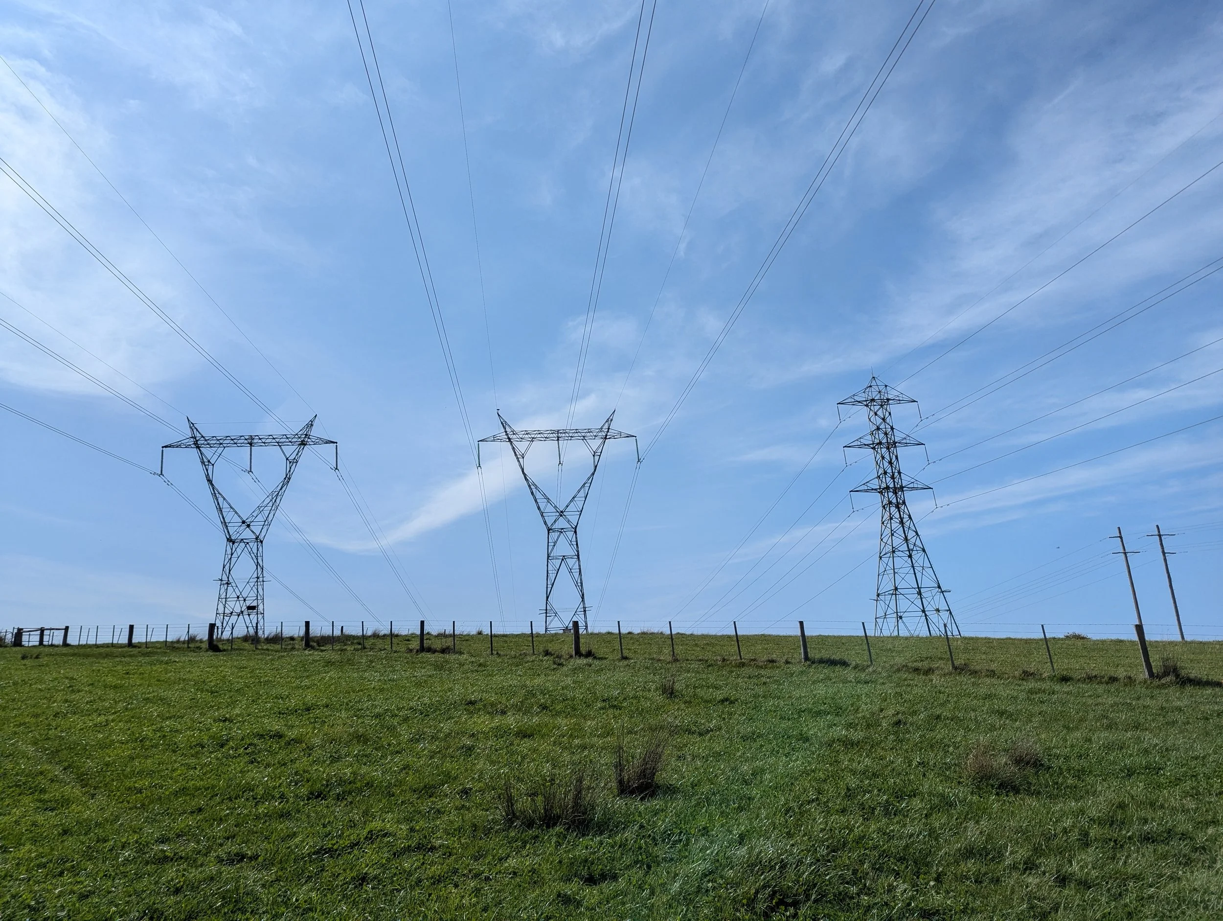 Site looking northeast directly under the existing 220kV and 330kV transmission lines