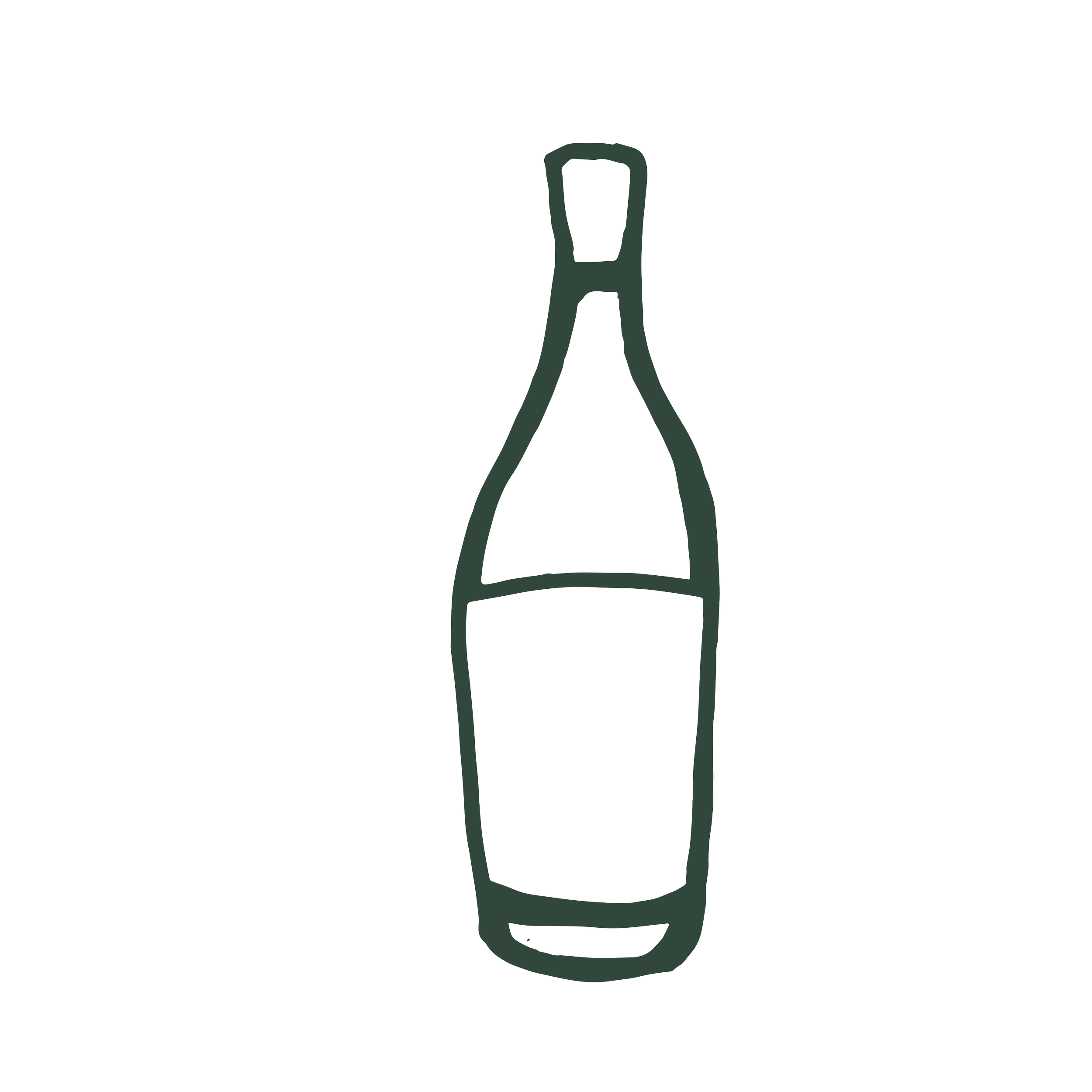 Outline drawing of a wine bottle