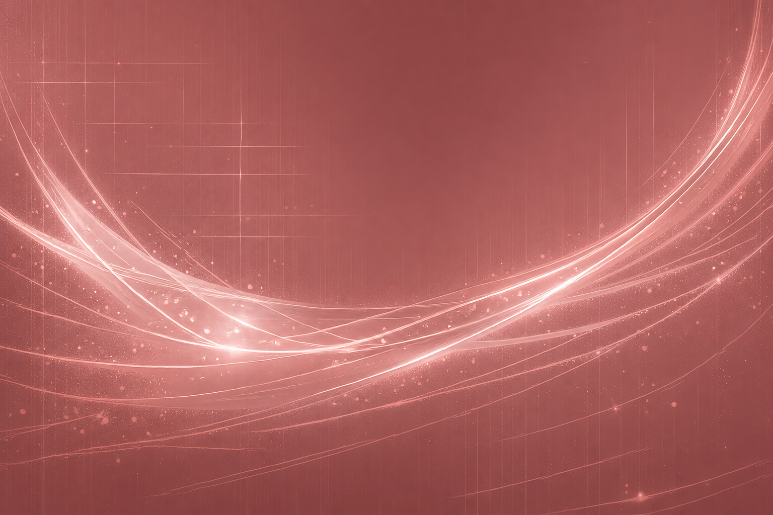 Abstract digital background with pink glowing light streaks and sparkles on a pinkish-brown background.