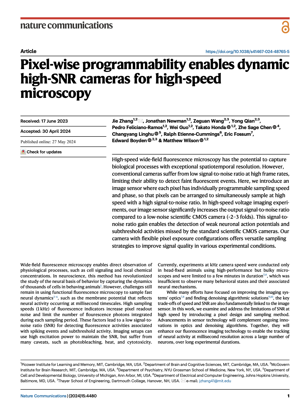 Pixel-wise programmability enables dynamic high-SNR cameras for high-speed microscopy