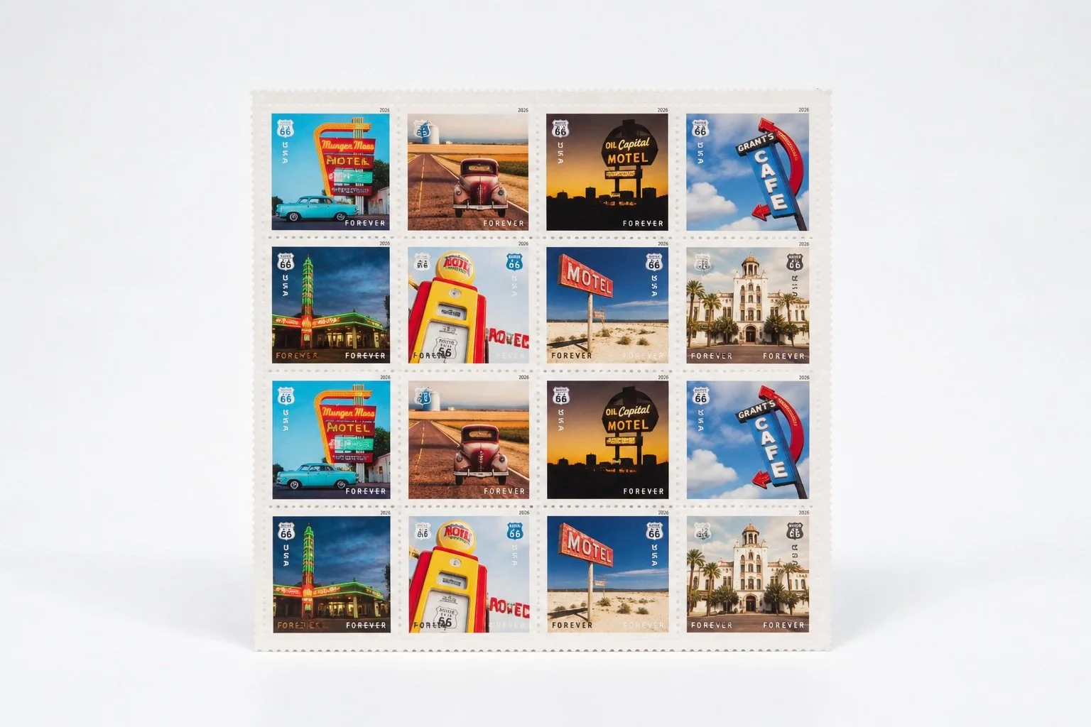 Route 66 Centennial Forever Stamps, 2026