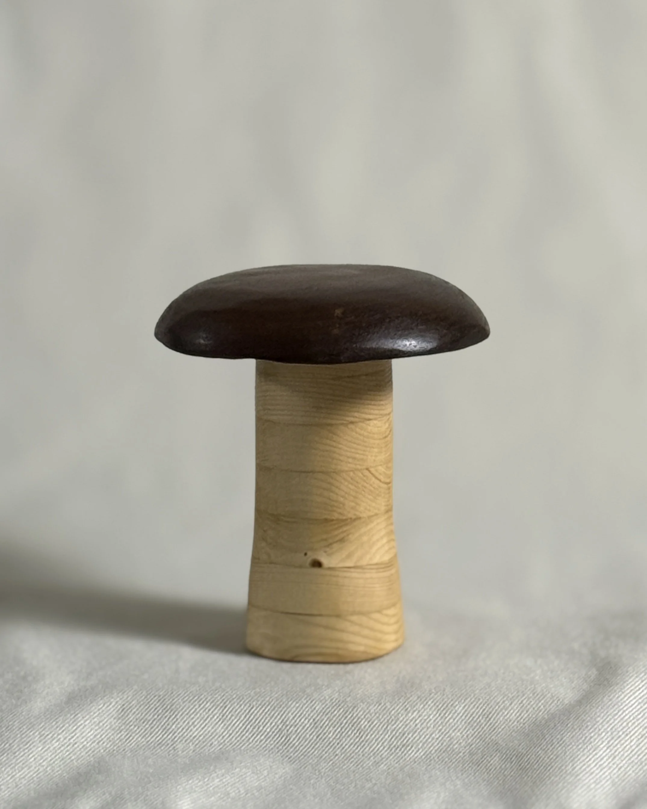 Fungal Echo - Hand-Carved Wood Mushroom Sculpture