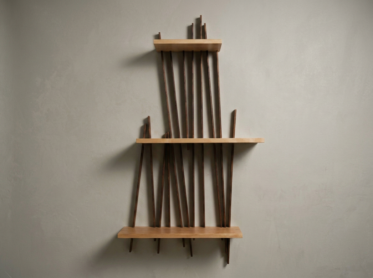 The Matrix - Geometric Slat Wall Shelf Sculpture by BeckerDzine Kansas City