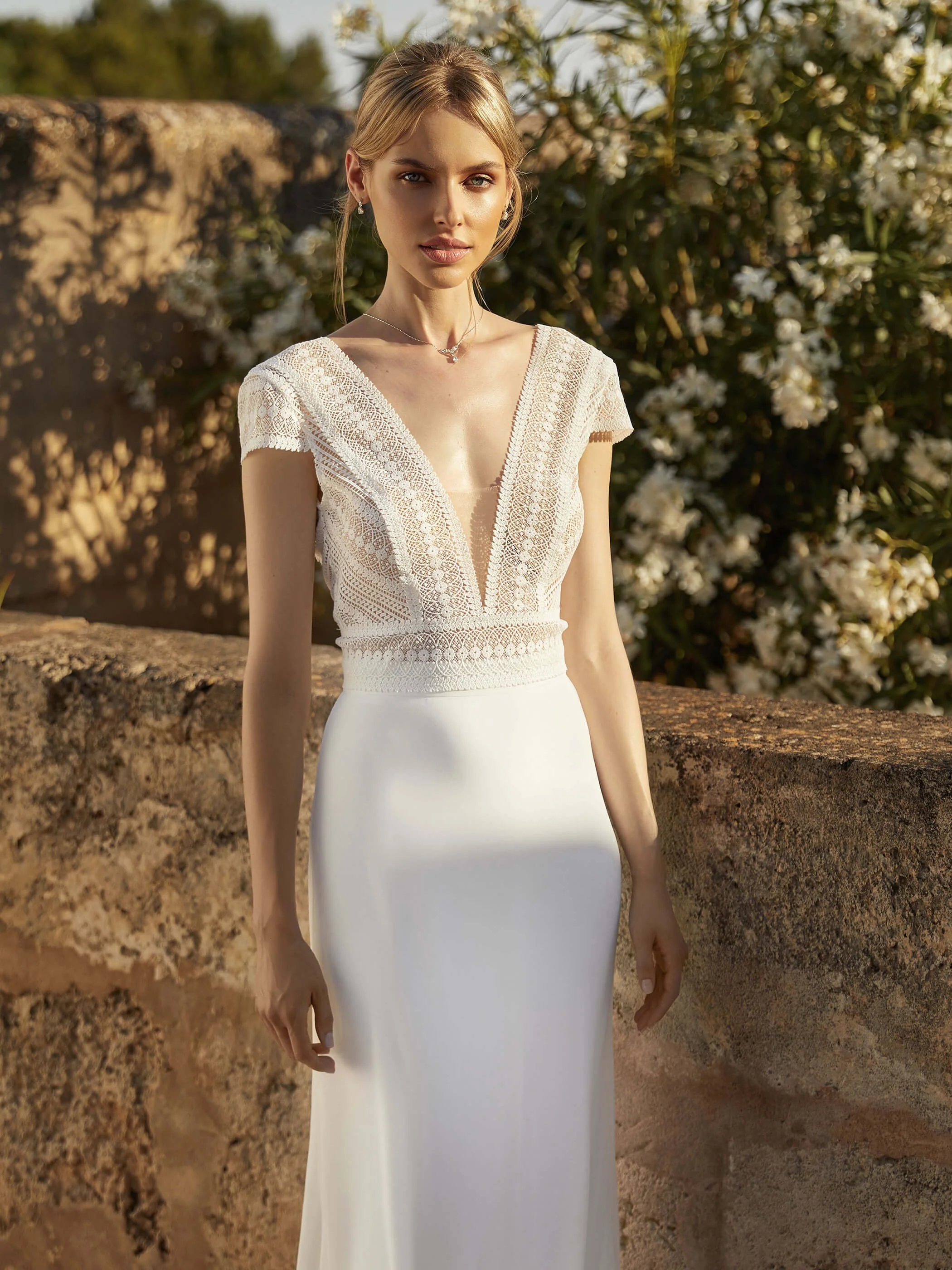 Paityn Chiffon fit and flair bridal skirt