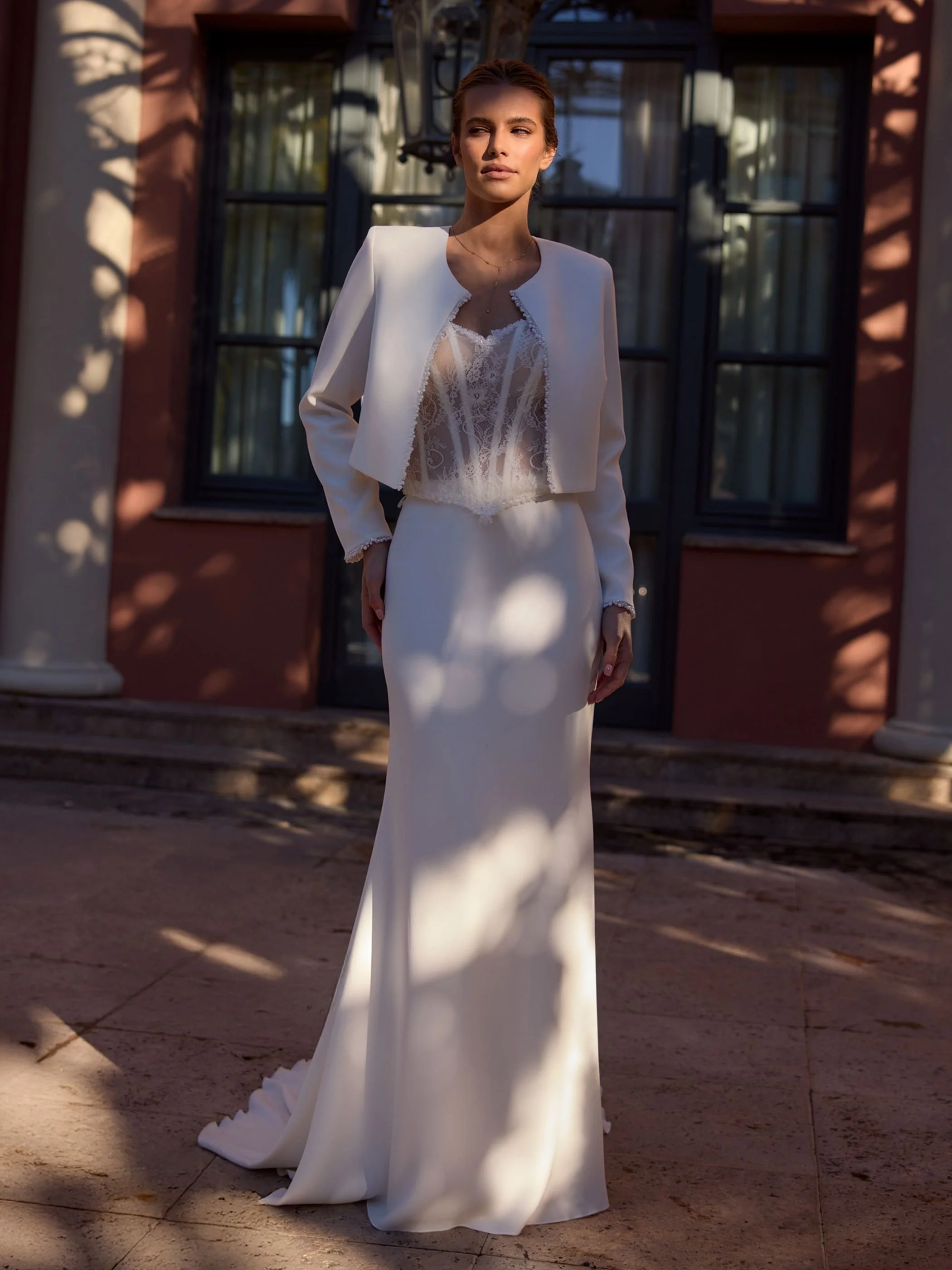 Burbank jacket with lace bodice