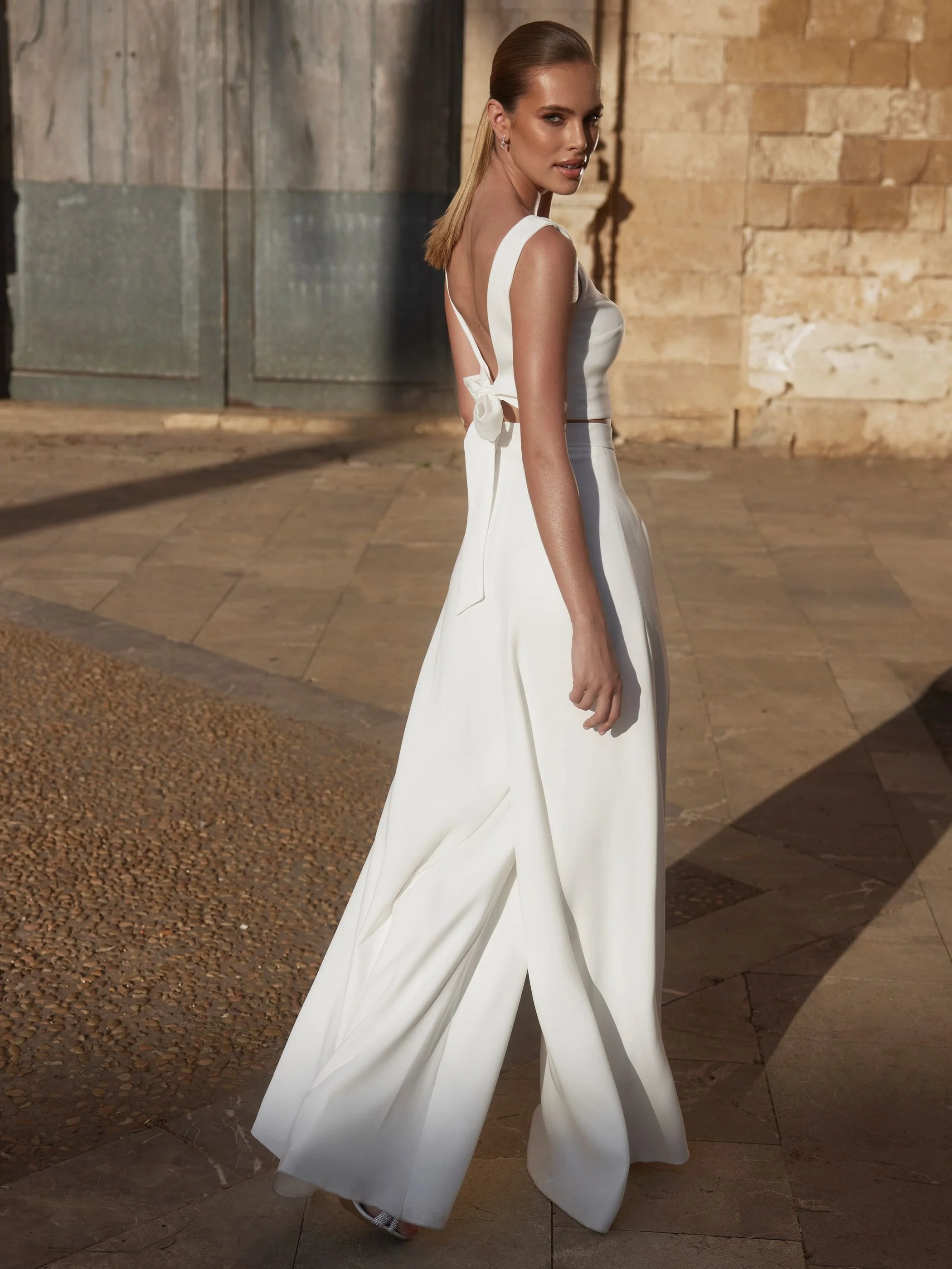 Ezra pant and tint bridal top back