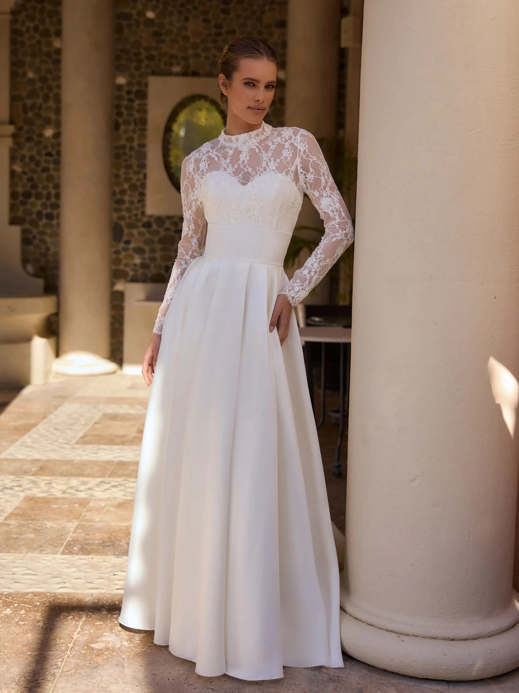 Lincoln with Frame satin skirt front view