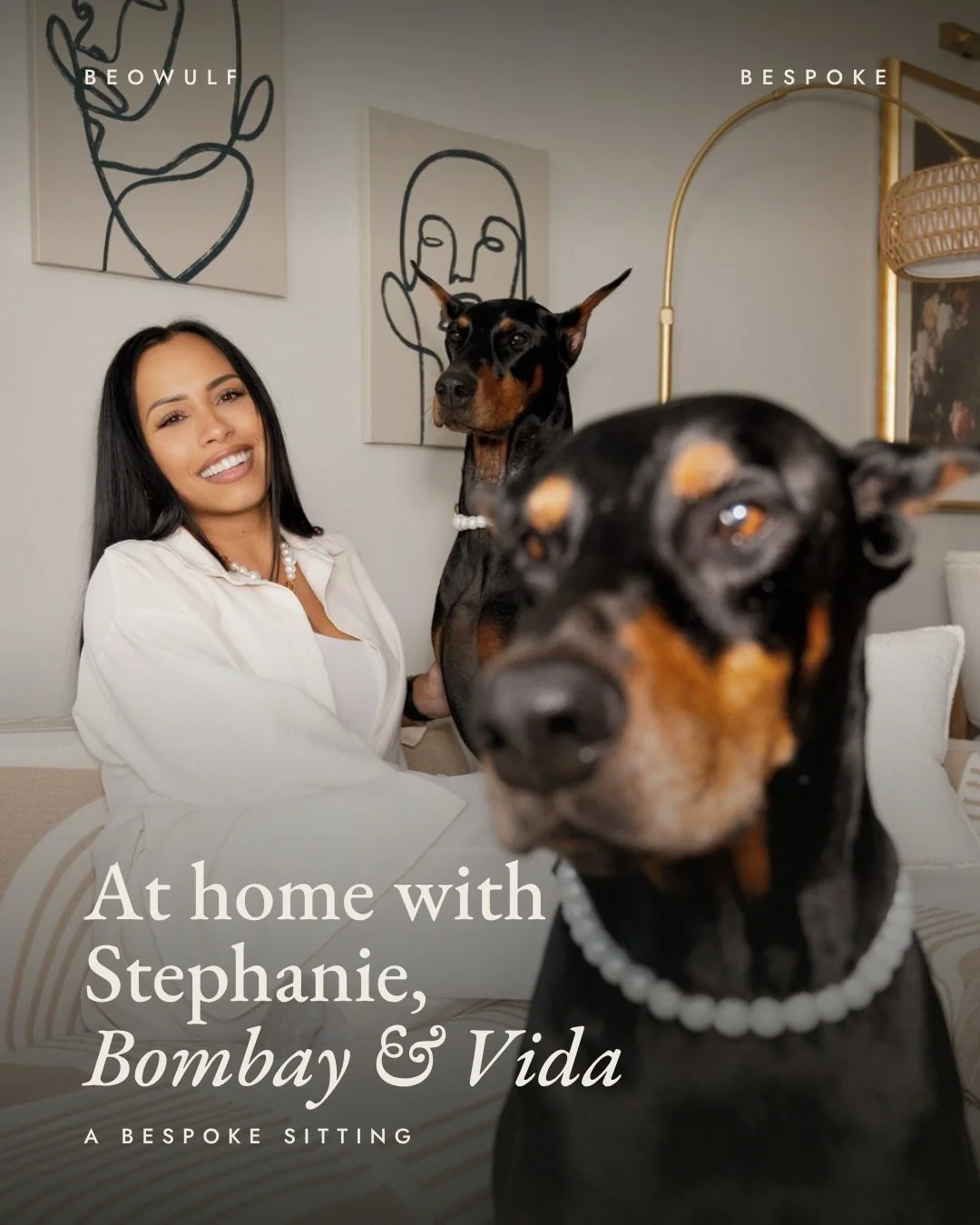 Pinch me!! 🥹 I've been following @bombay_thedoberman for years, so getting to photograph Bombay and Vida at home with their mom @stefanywollmann was a full fangirl moment.

No studio, no backdrop. Just their living room, the prettiest light, and pea