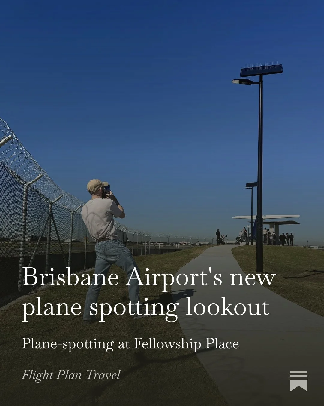 A photo of Brendan at Brisbane Airports new plane spotting platform