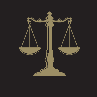 A graphic illustration of a gold weighing scale on a dark background.
