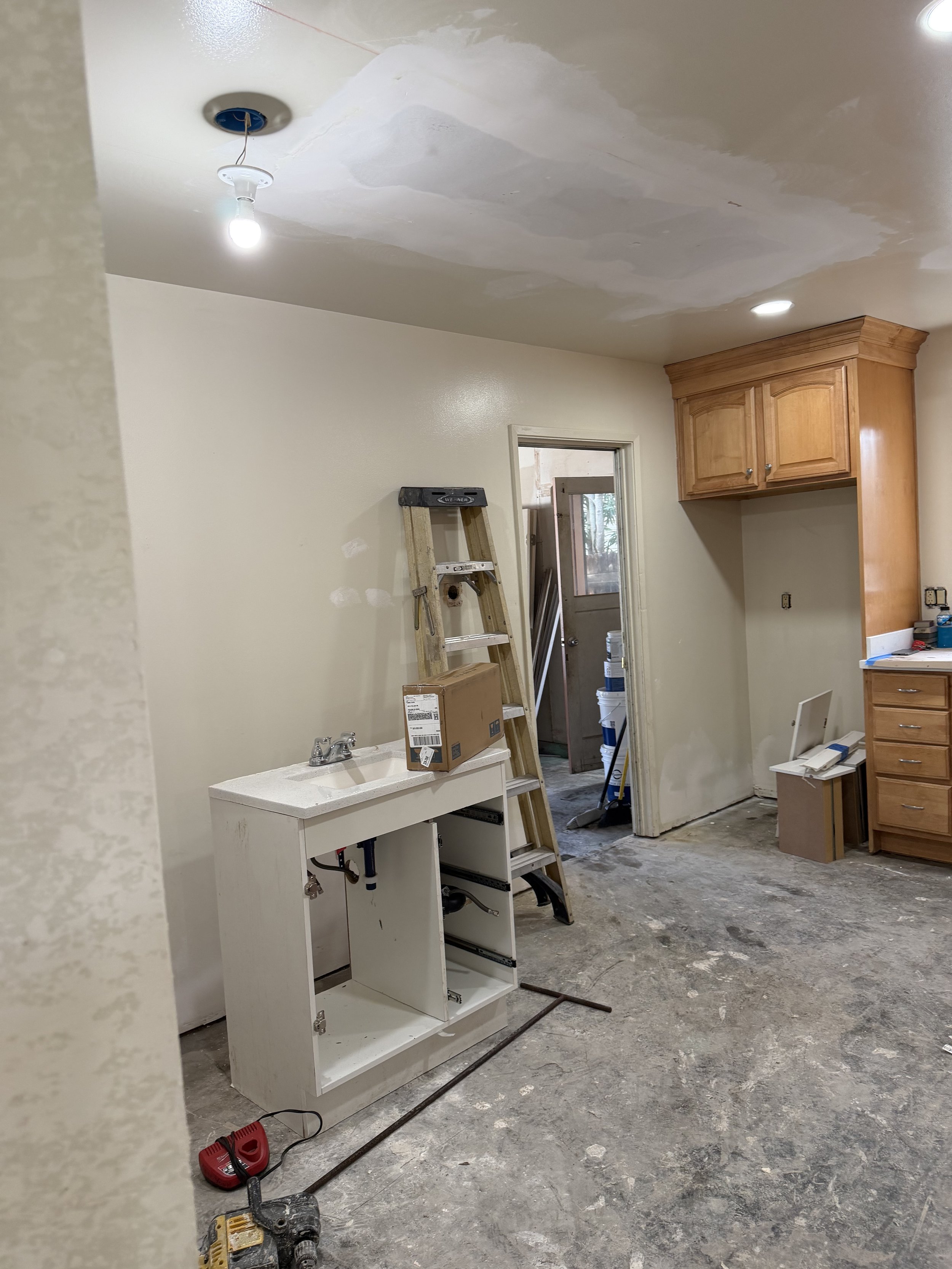 Interior during pre-listing renovation