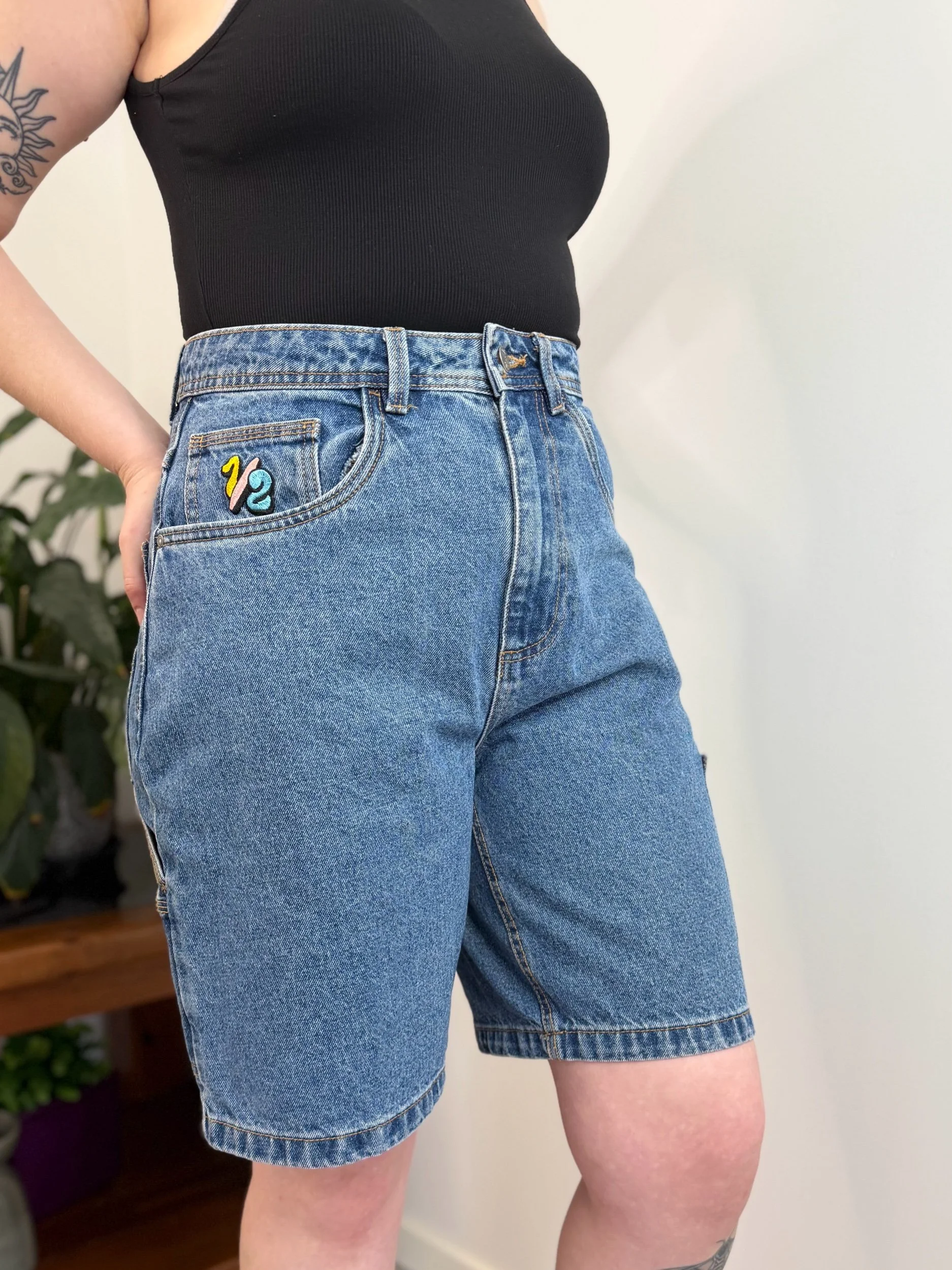 Half Half Denim Jorts - 12
