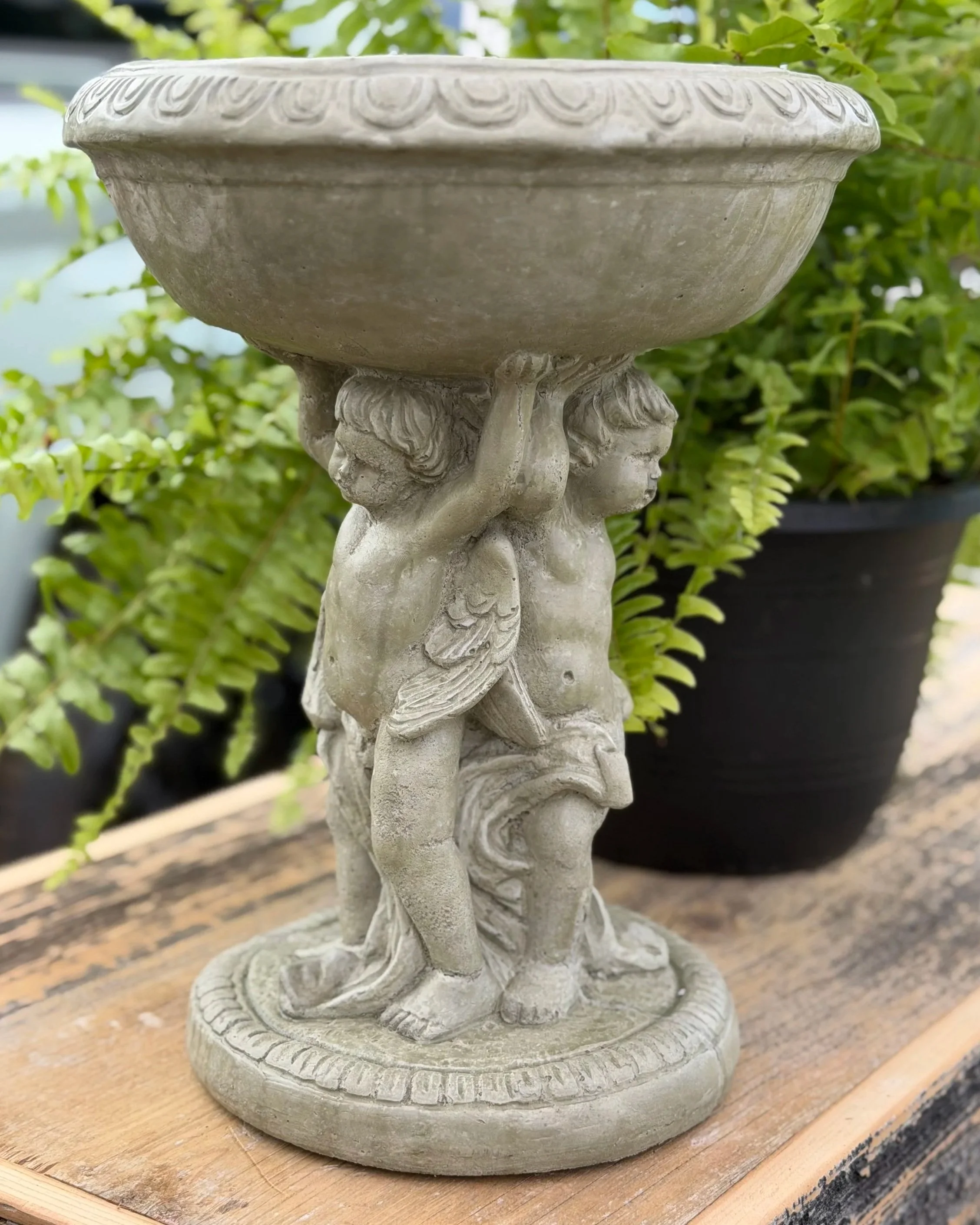 angel pedestal planter