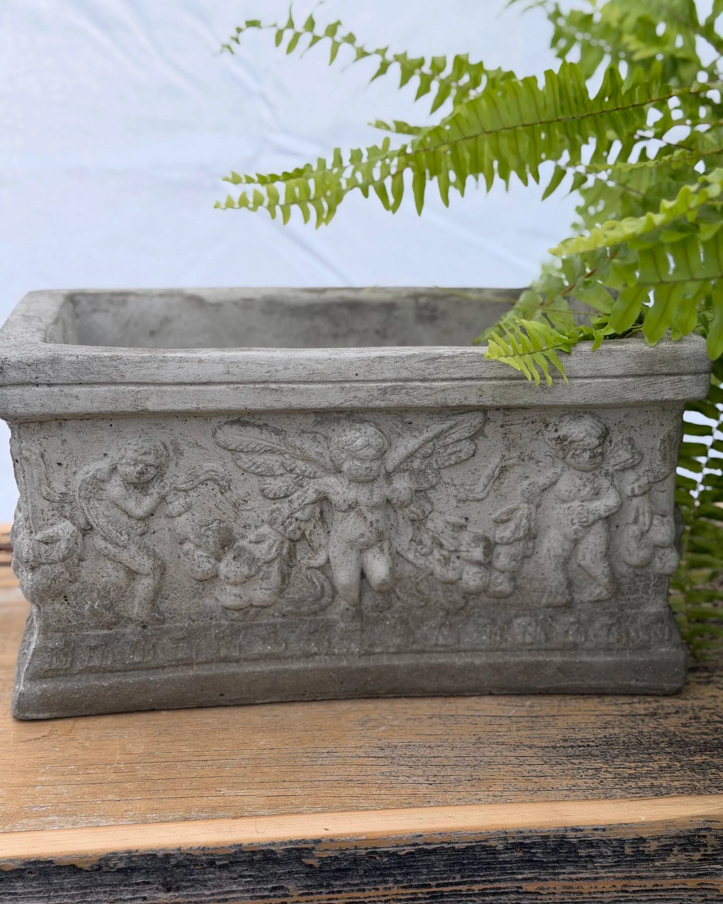 rectangle cherub planter