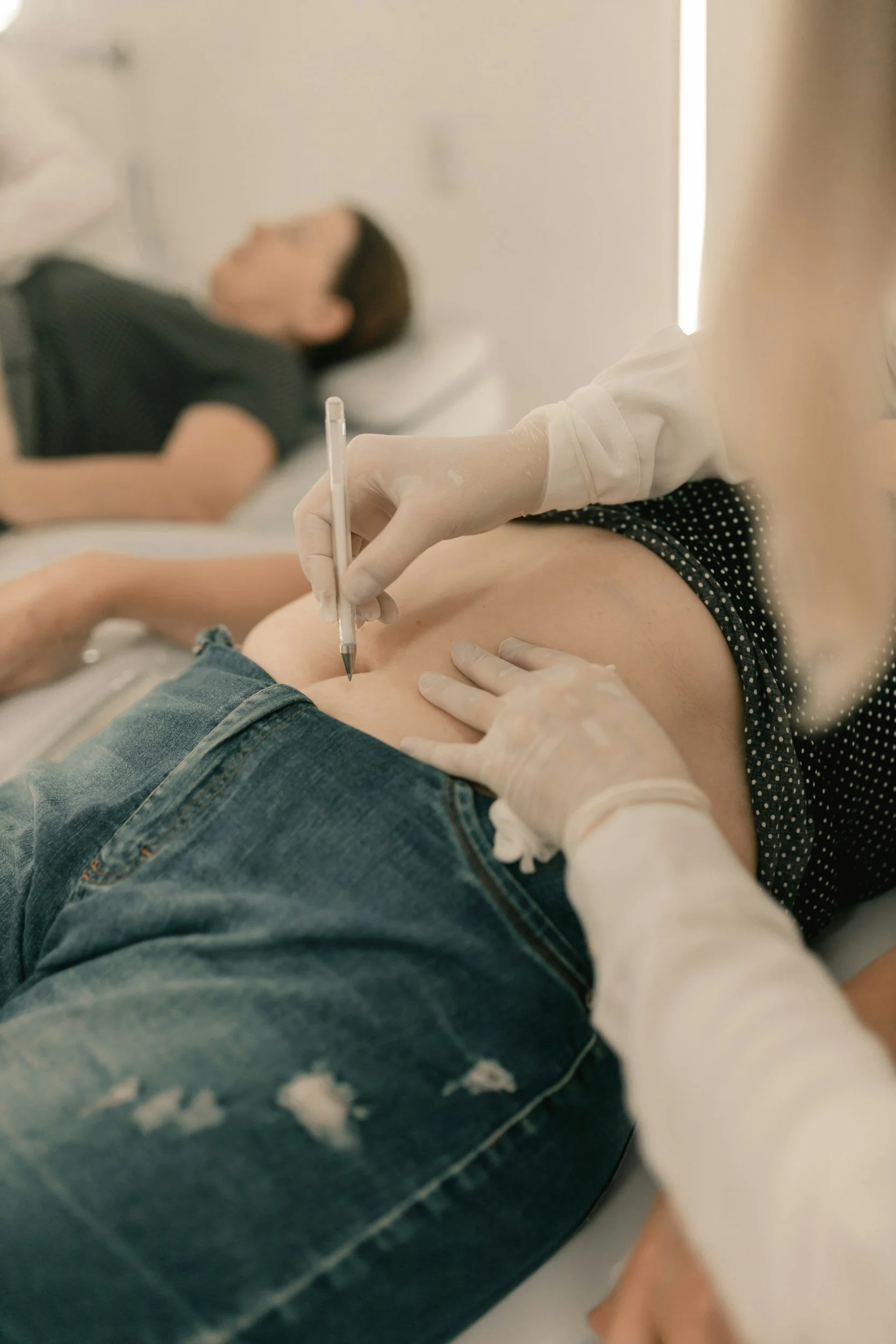 Woman doing injections for fertility treatments