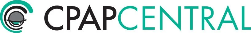 Logo of CPAP Central with stylized text and graphics.