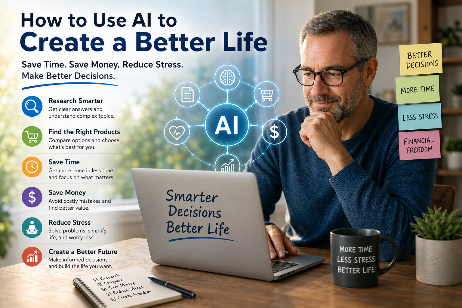 How to Use AI to Create a Better Life: Save Time, Save Money, Reduce Stress, and Make Better Decisions