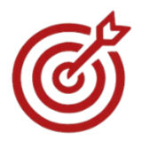 Red target with a dart hitting the bullseye