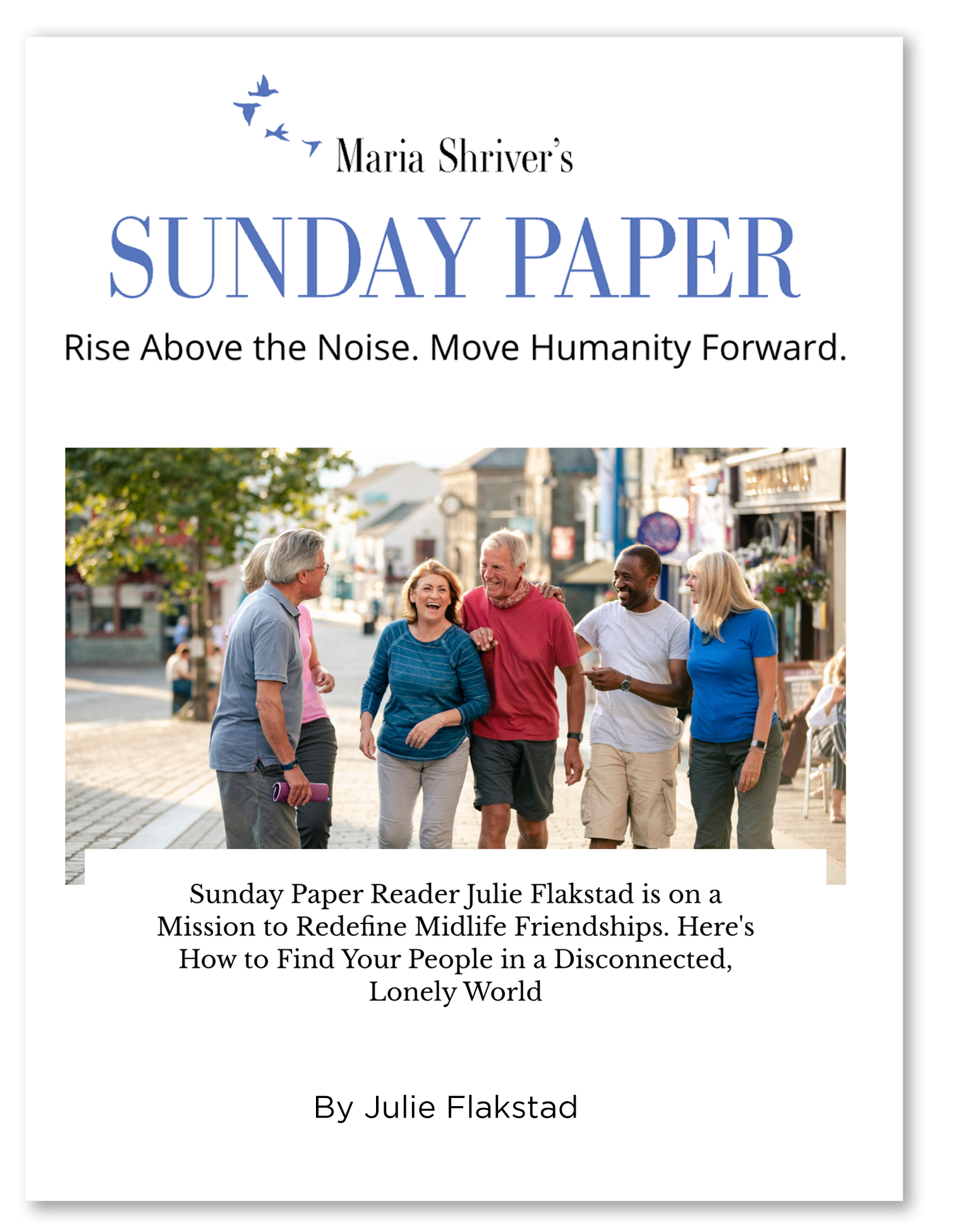 Julie Flakstad in Maria Shriver's Sunday Paper
