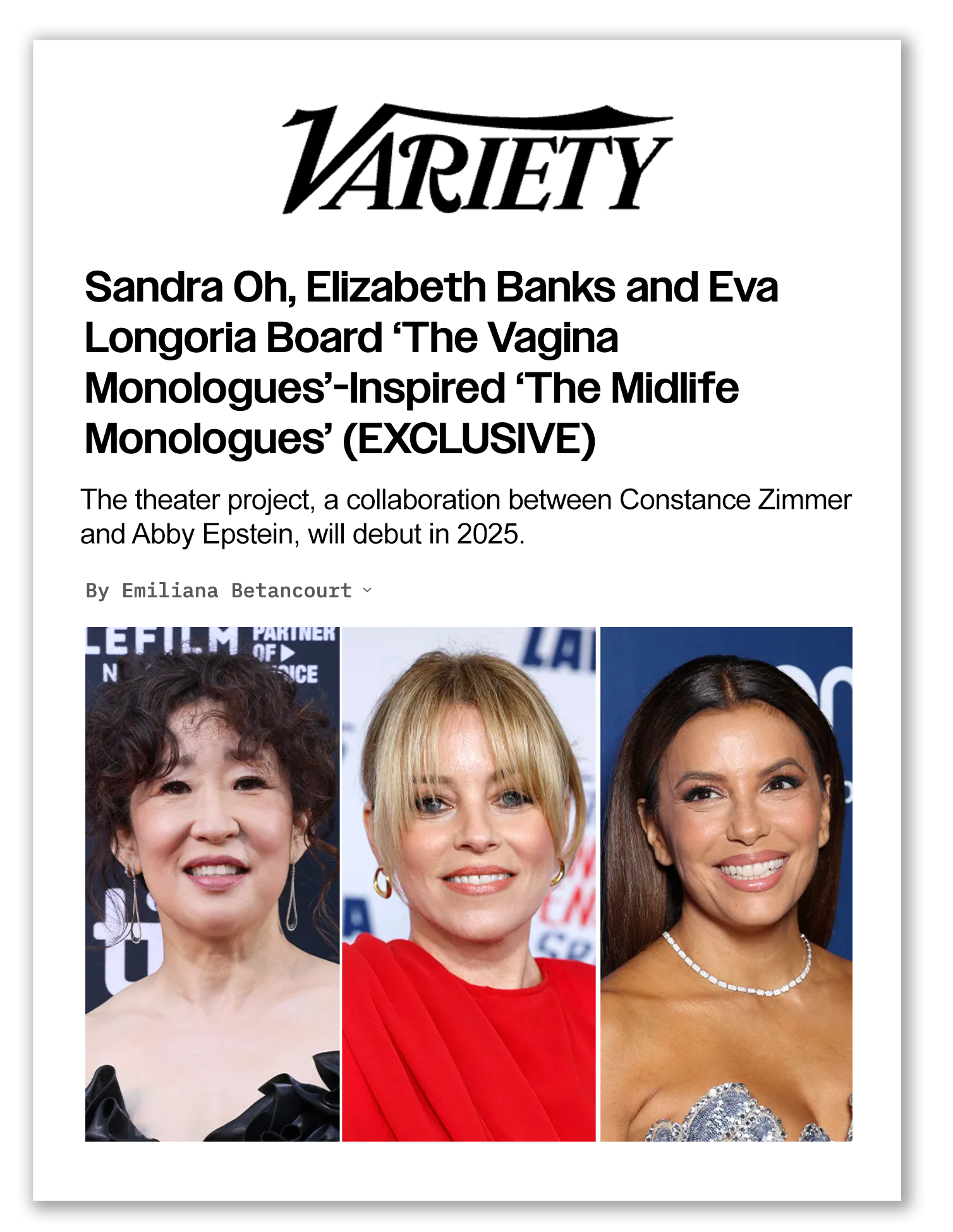 ‘The Midlife Monologues’ (EXCLUSIVE)' from Variety