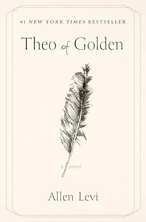Book cover of 'Theo of Golden' by Allen Levi, featuring a black feather illustration.