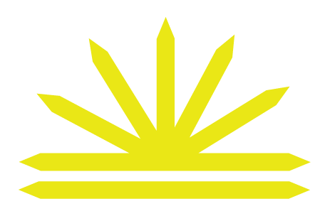 Yellow stylized crown with elongated points and horizontal lines at the bottom.