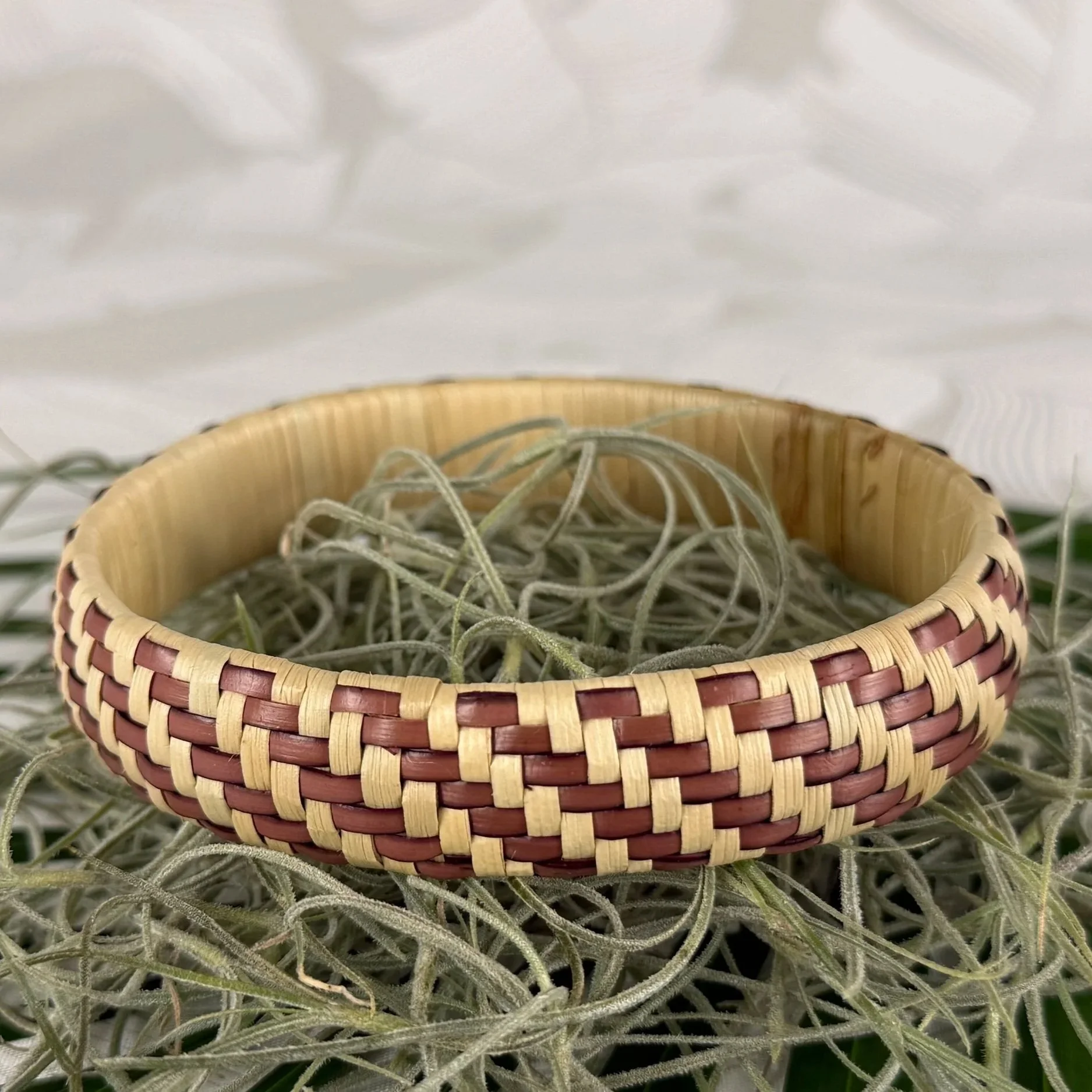 9⅝ Burgundy Lauhala bracelet
