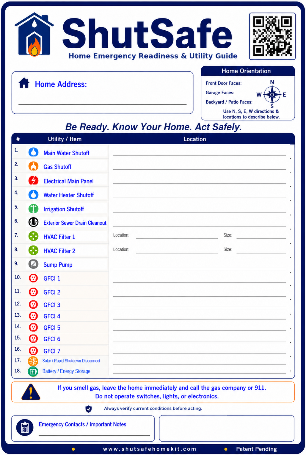 ShutSafe Home Emergency Readiness Kit
