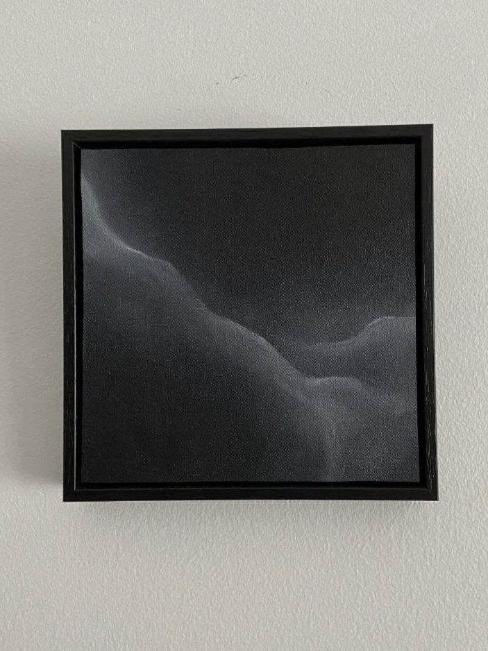 T M V : P O | Oil on canvas, framed | 19.5 x 19.5 x 3 cm | $120 + shipping