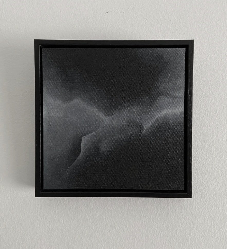 T M V : P T | Oil on canvas, framed | 19.5 x 19.5 x 3 cm | $120 + shipping