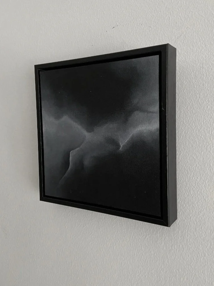 T M V : P T | Oil on canvas, framed | 19.5 x 19.5 x 3 cm | $120 + shipping