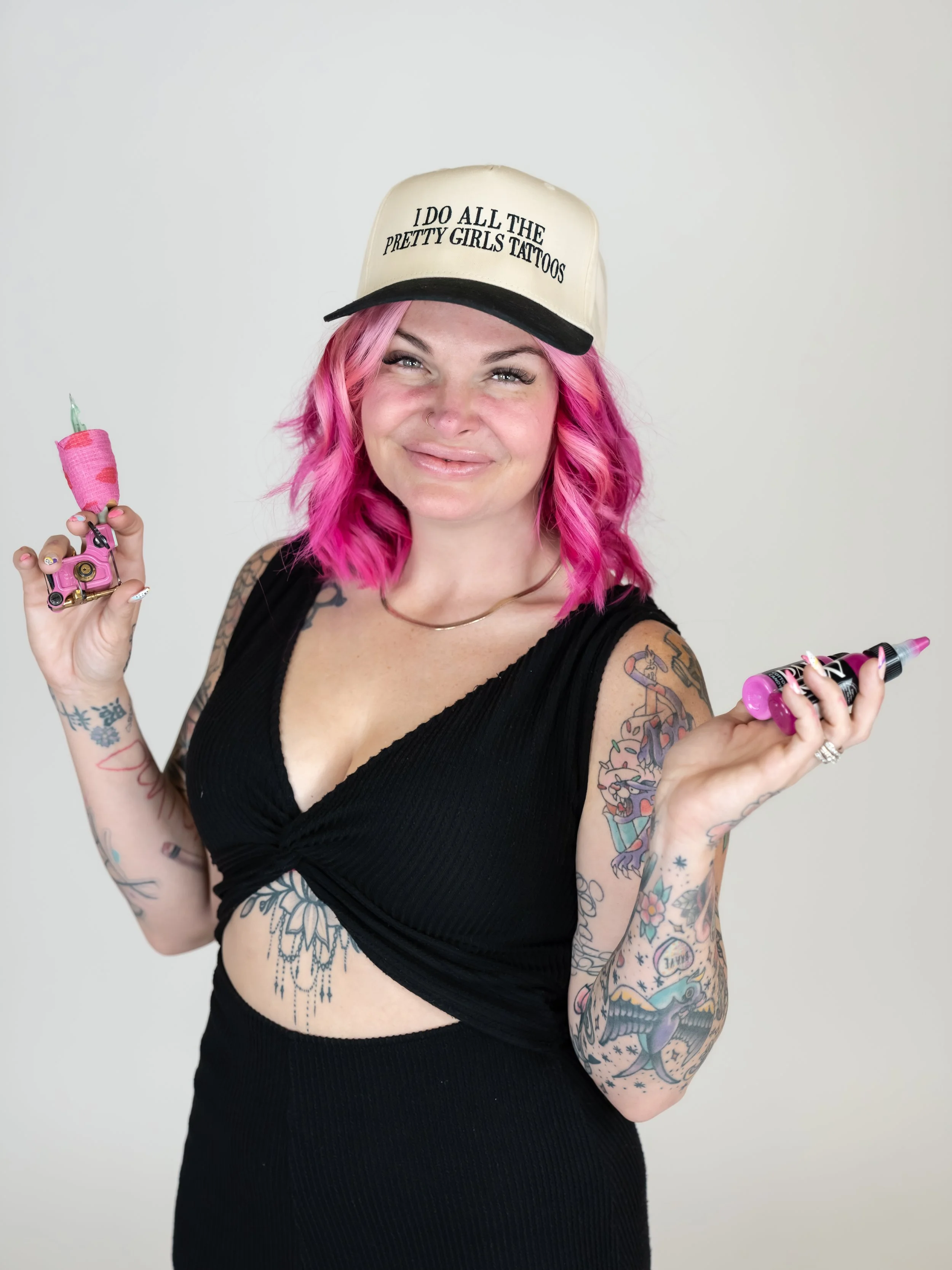 Kansas City small business brand photography for a tattoo shop owner