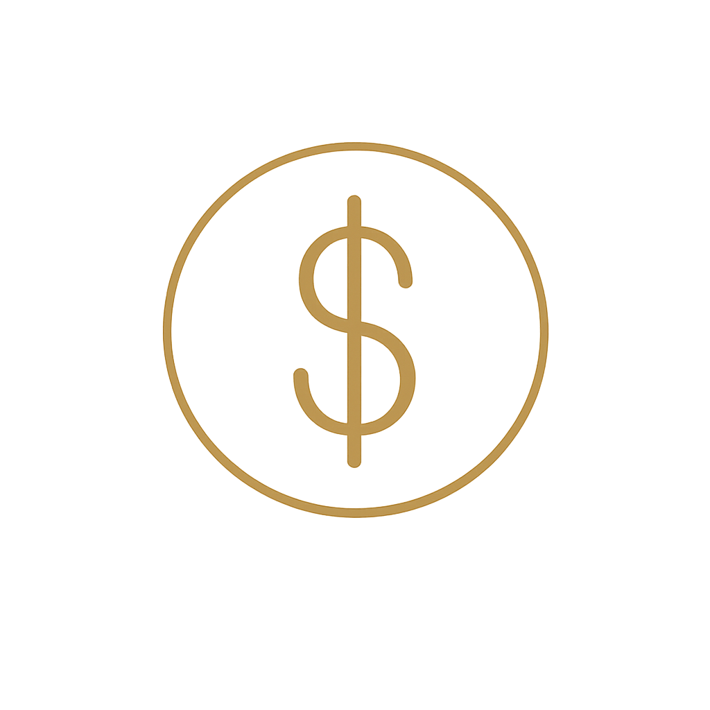 A glowing, illuminated dollar sign inside a coin outline on a gray background.