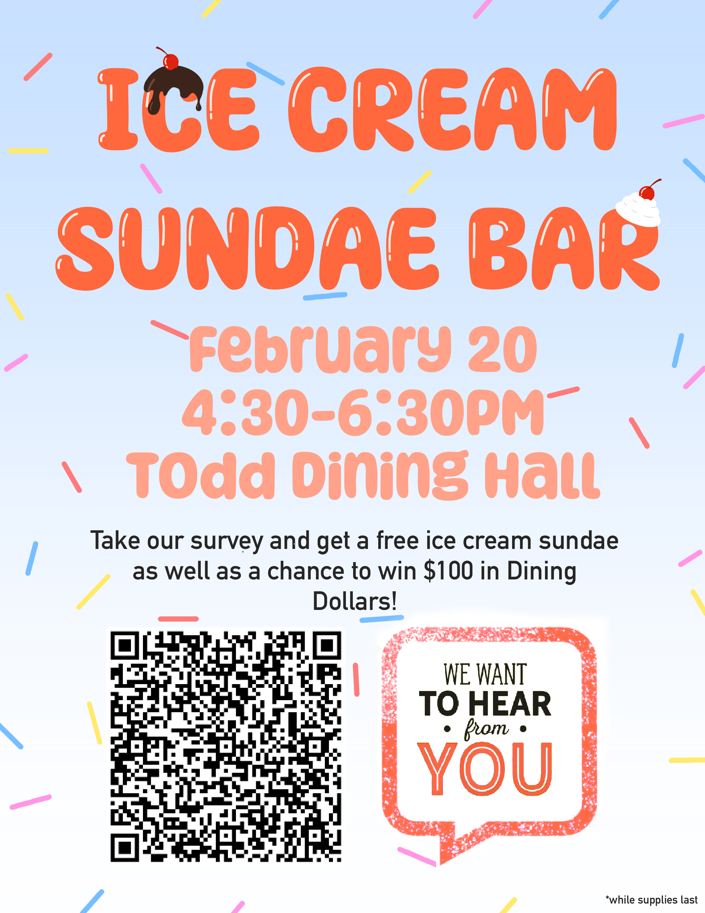 Ice Cream Sundae Bar Flyer