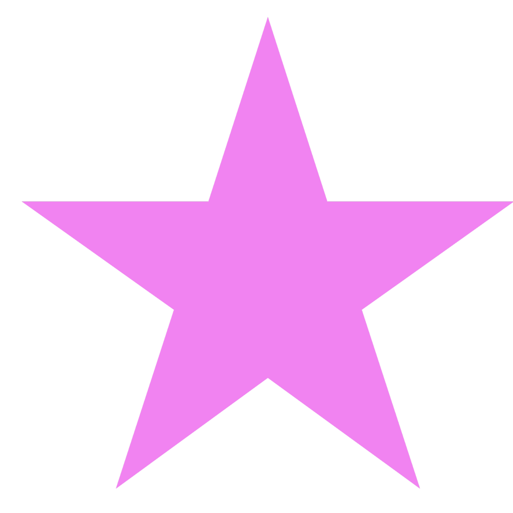A large, five-pointed pink star against a transparent background.