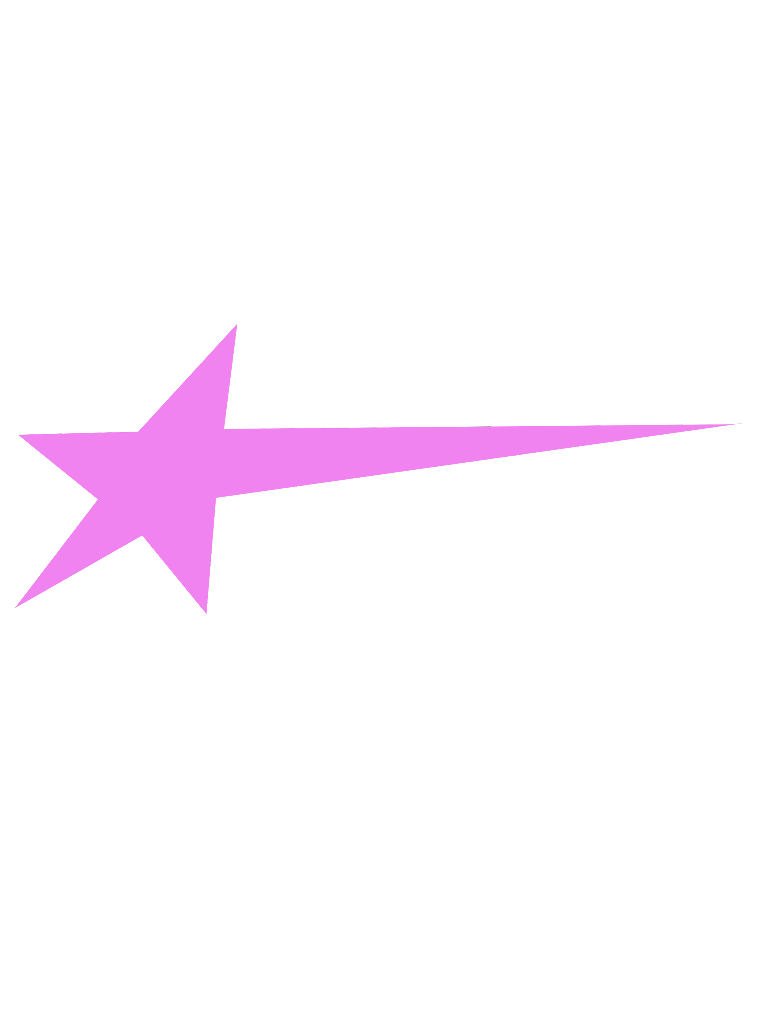 A large purple star with a long tail, resembling a shooting star, set against a black background.