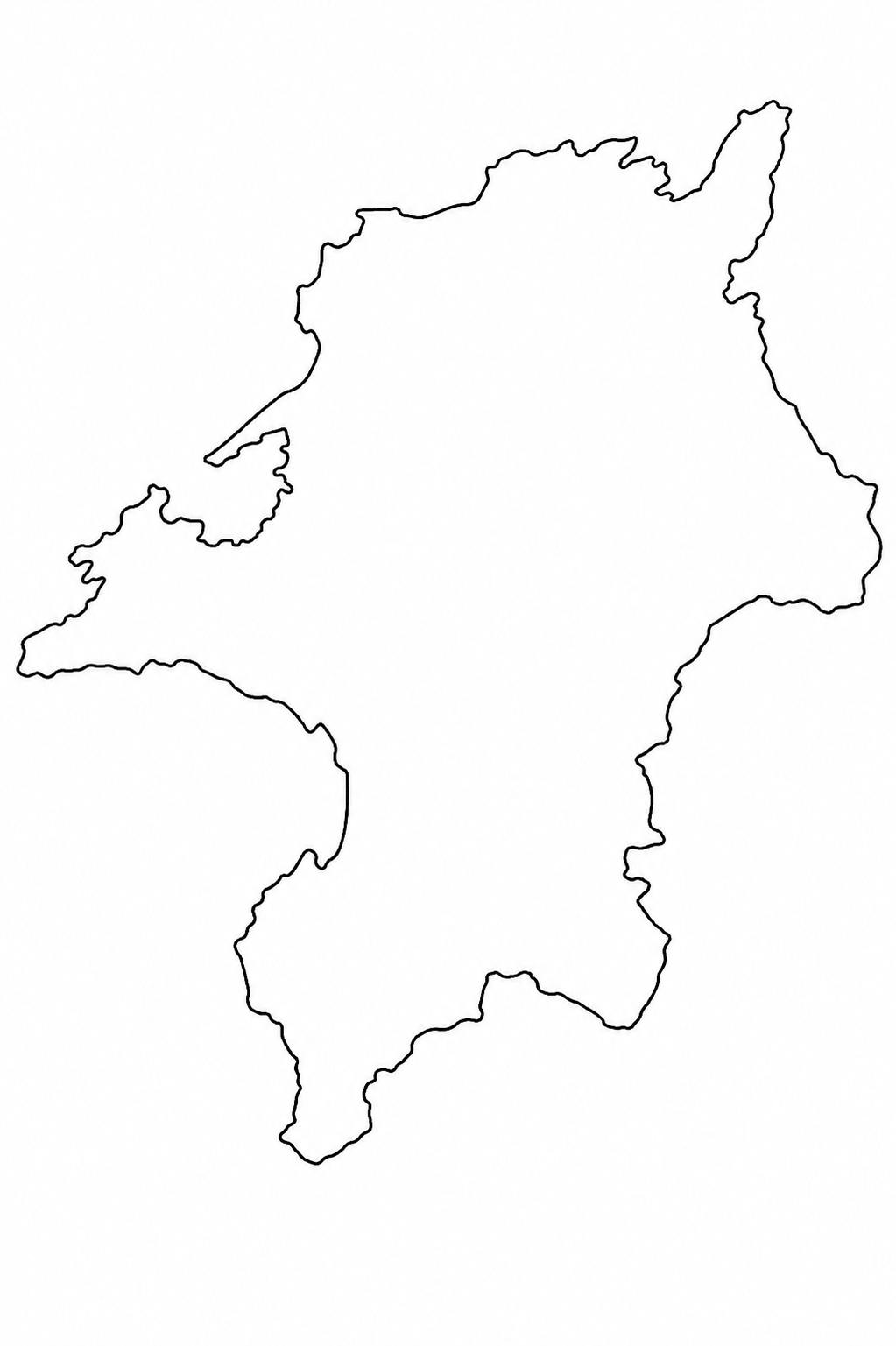 Outline map of the prefecture of Fukuoka