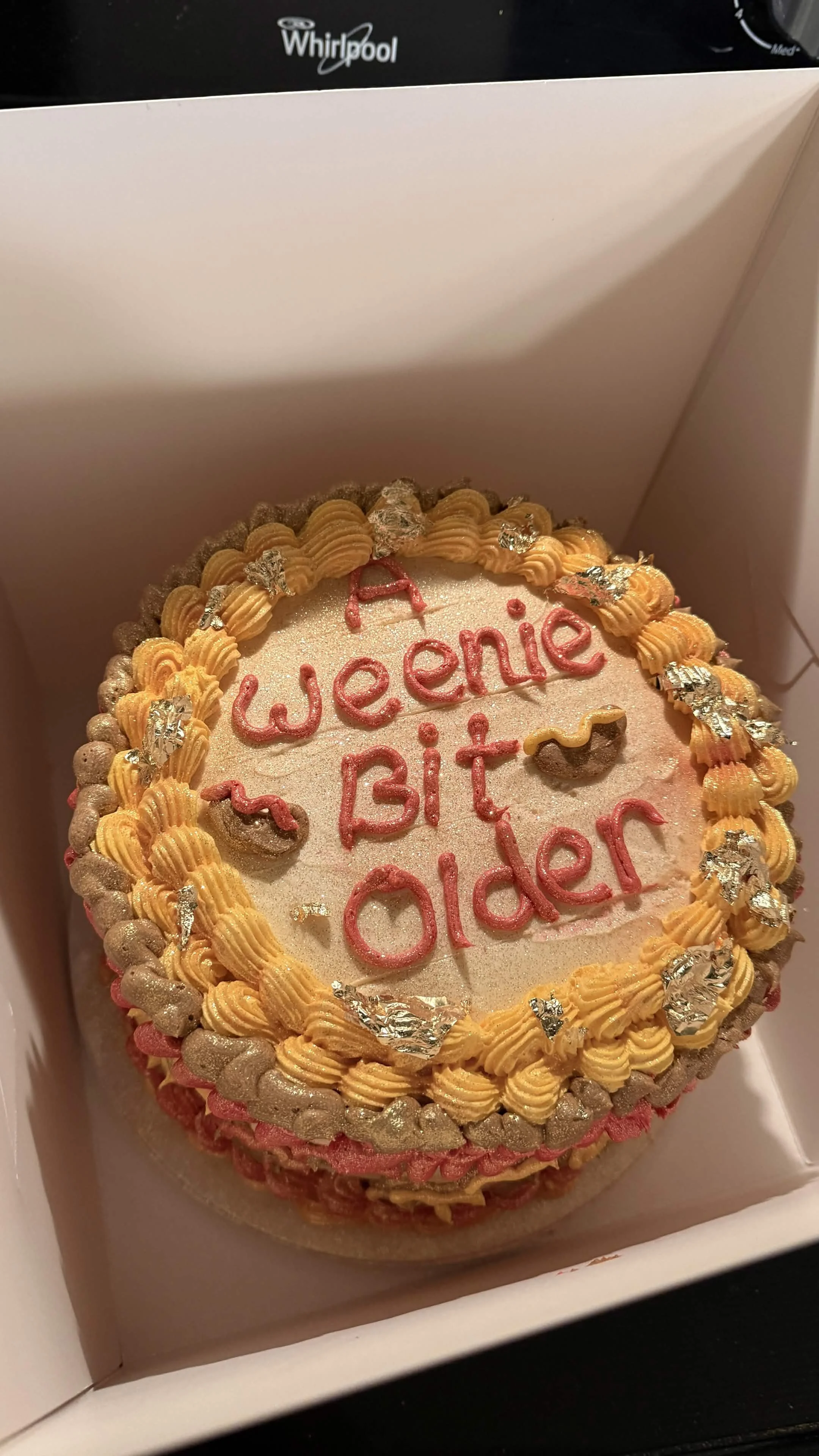 "A Weenie Bit Older" birthday cake