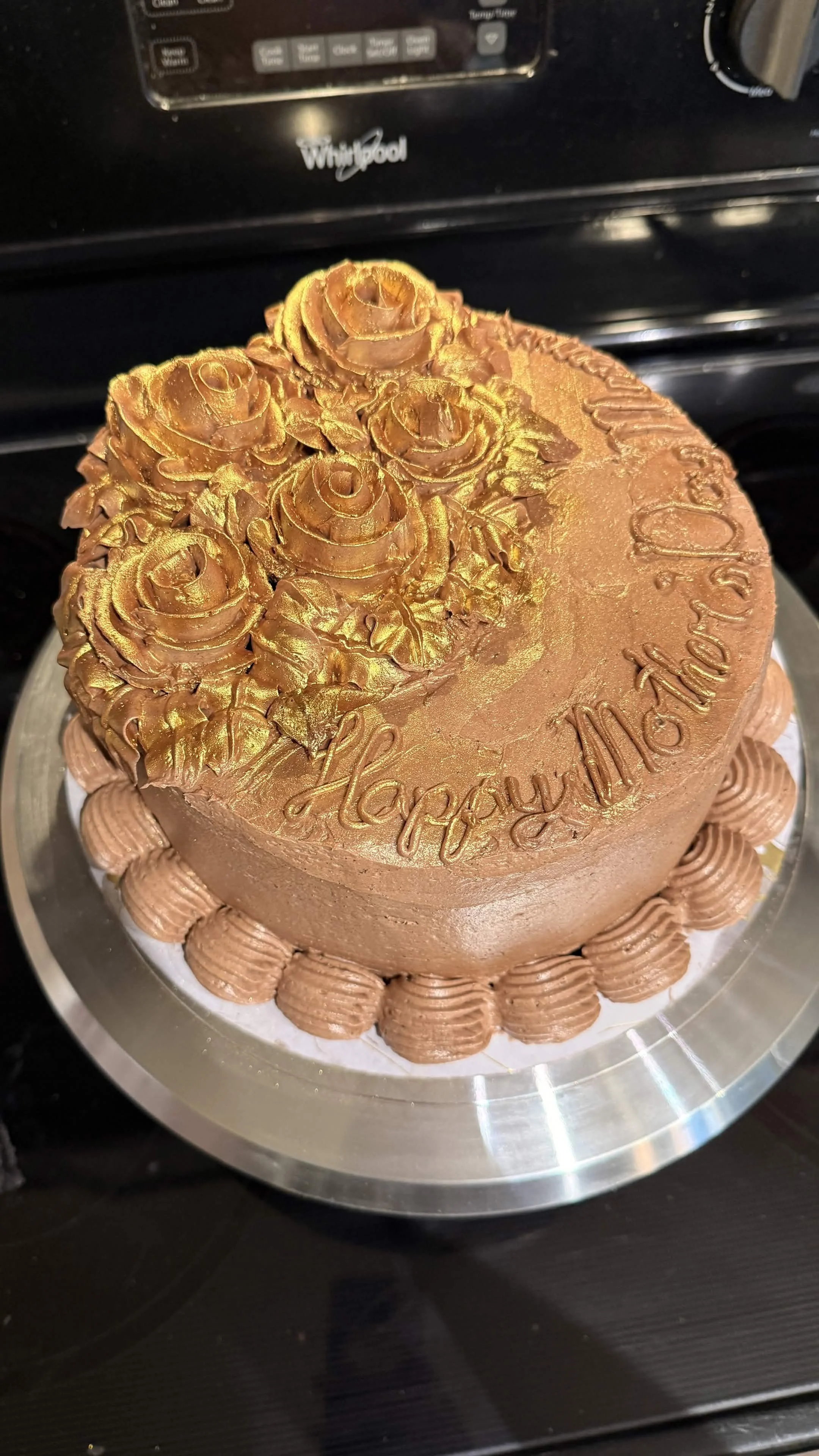 Gilded Gold chocolate Mother's Day Cake