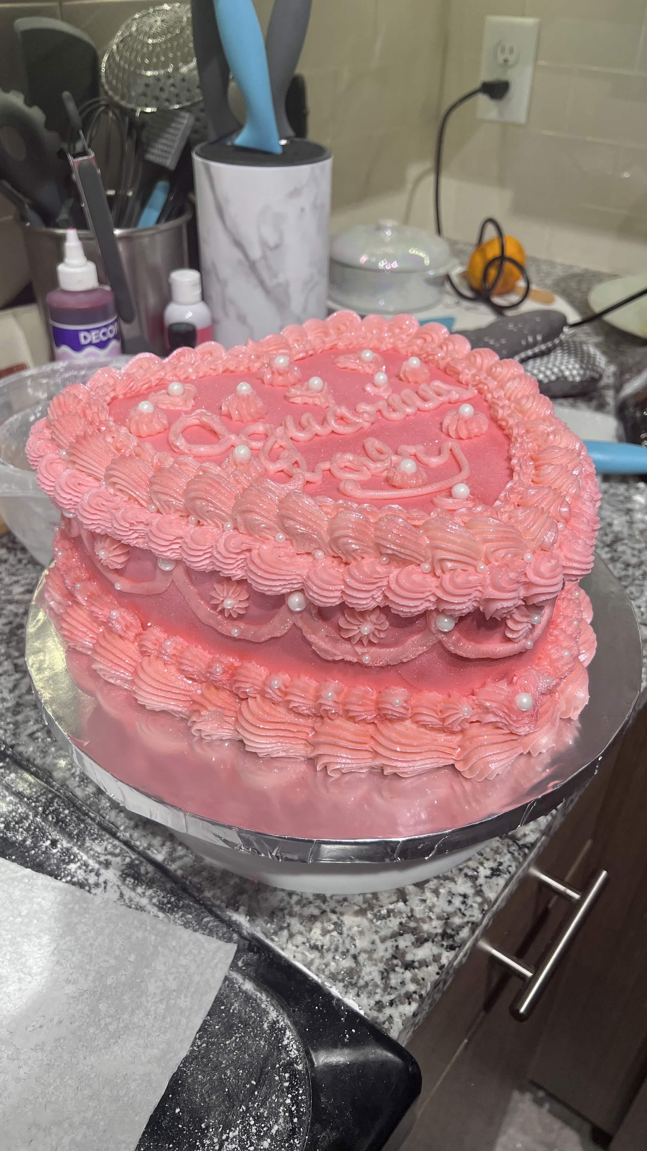 "Aquarius Baby" vintage style birthday cake