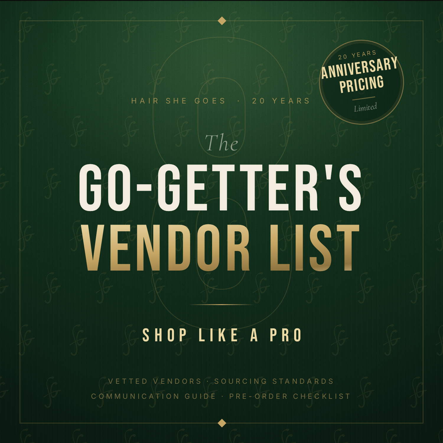 The GO-GETTER'S Vendor List