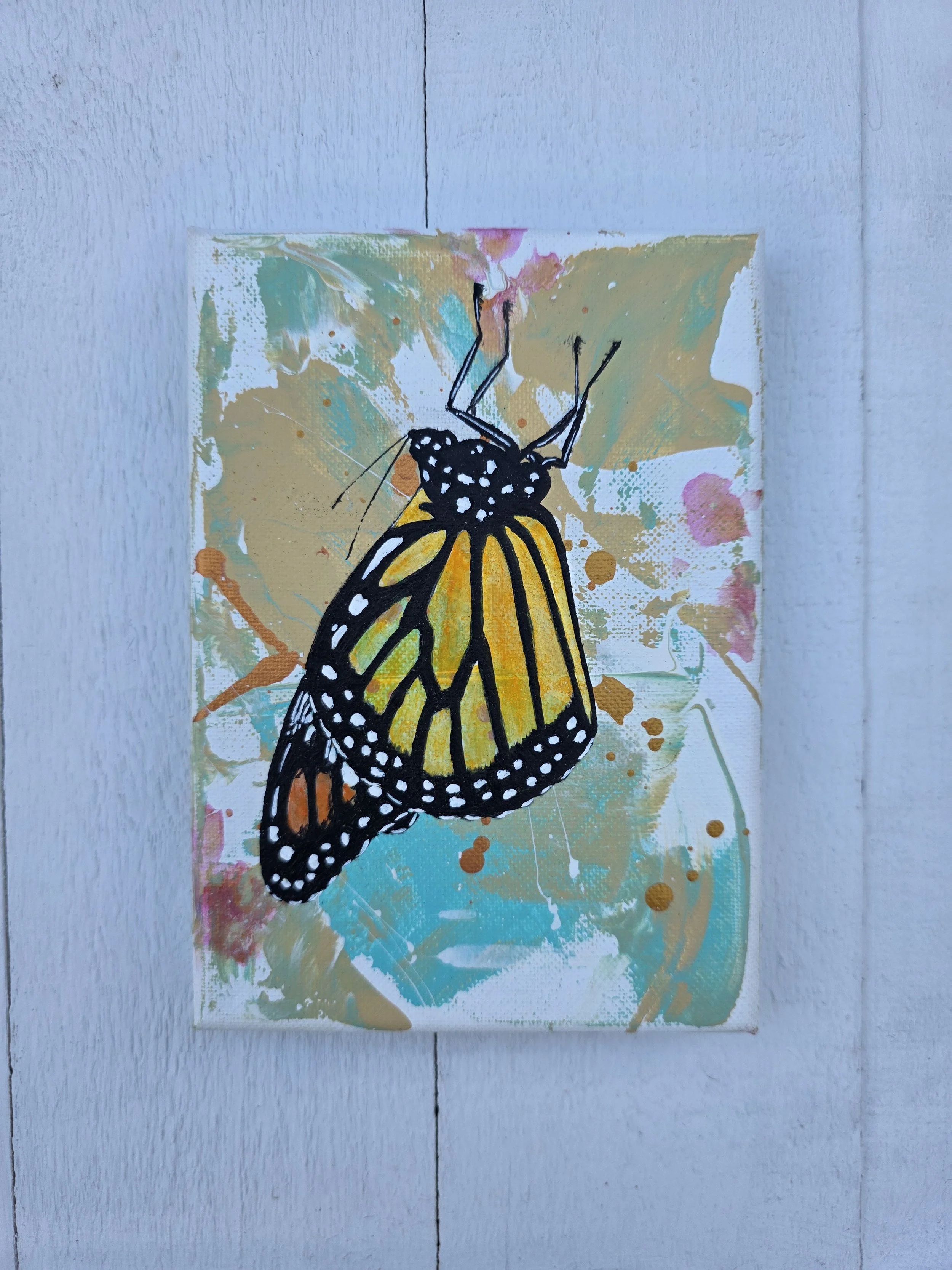 Sunrise Monarch 5 (2025 Signature Collection)
• Dimensions: 5” x 7” Premium Original Mixed Media
• Medium: Premium mixed media painting with representational acrylic monarch on premium gallery wrapped canvas.
• Price: $37.71 (Includes California Sale