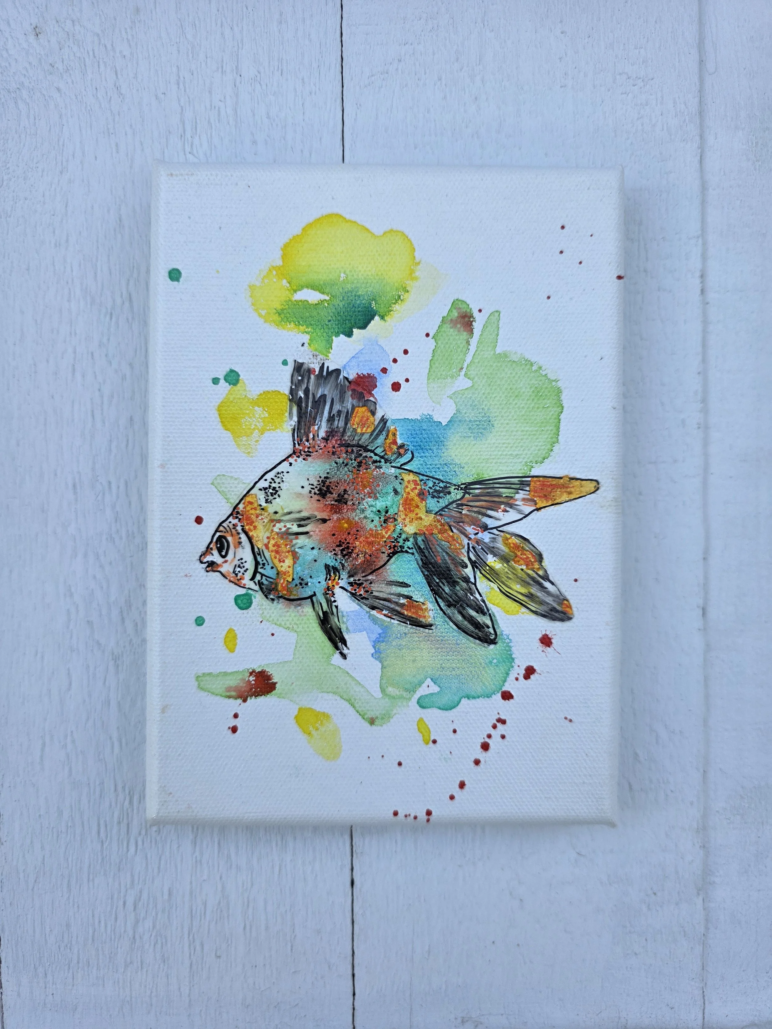 Fish at Petco (2021 Signature Collection)
• Dimensions: 5” x 7” Premium Original Mixed Media
• Medium: Premium watercolor painting with representational goldfish on premium gallery wrapped canvas.
• Price: $37.71 (Includes California Sales Tax)
About
